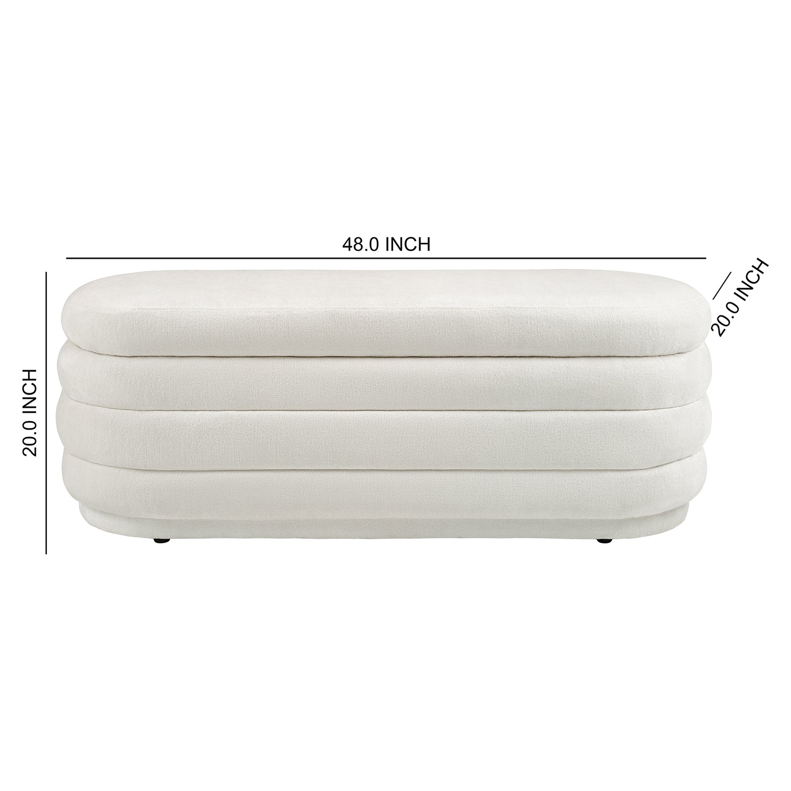 Fabric Storage Bench with Plastic Legs