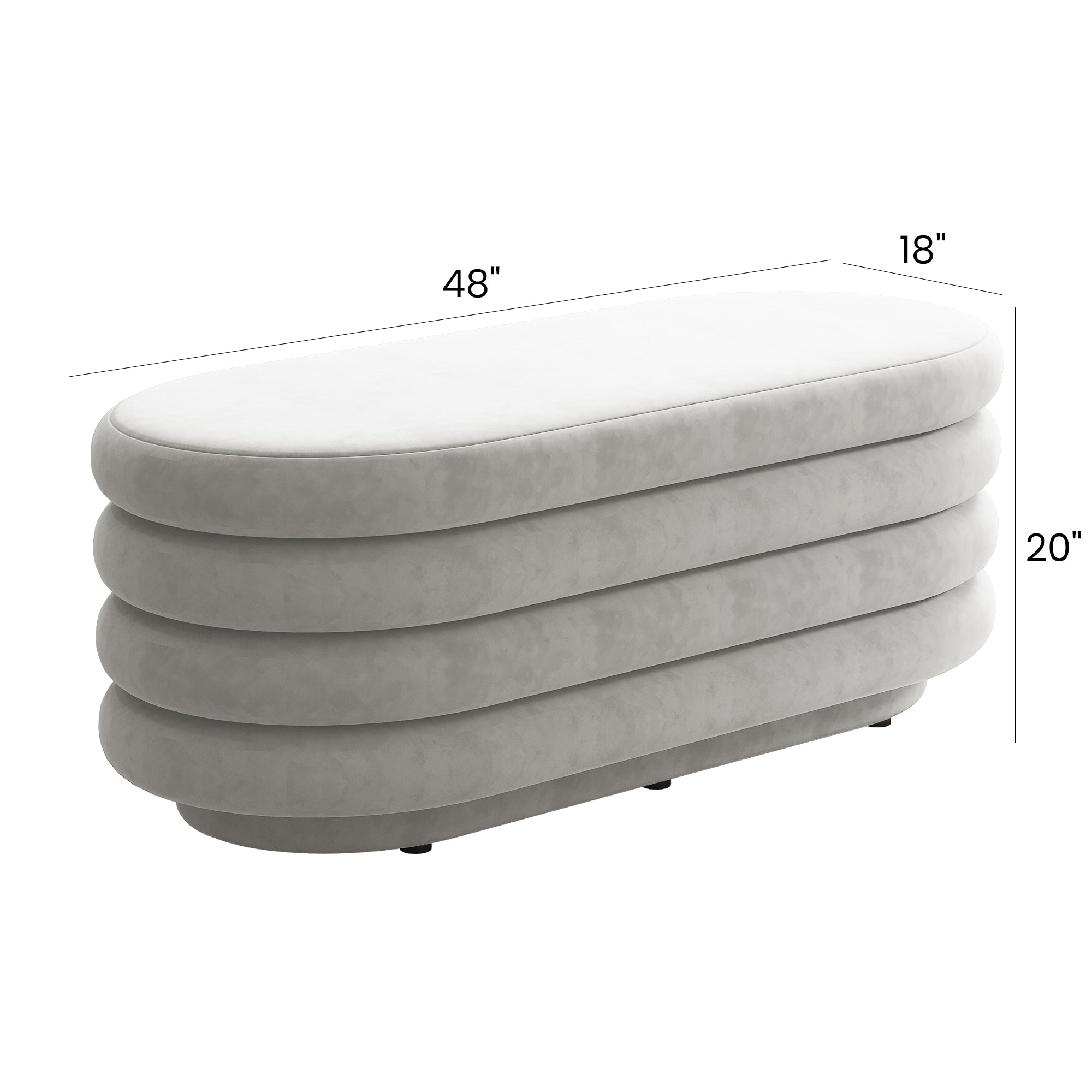 Fabric Storage Bench with Plastic Legs