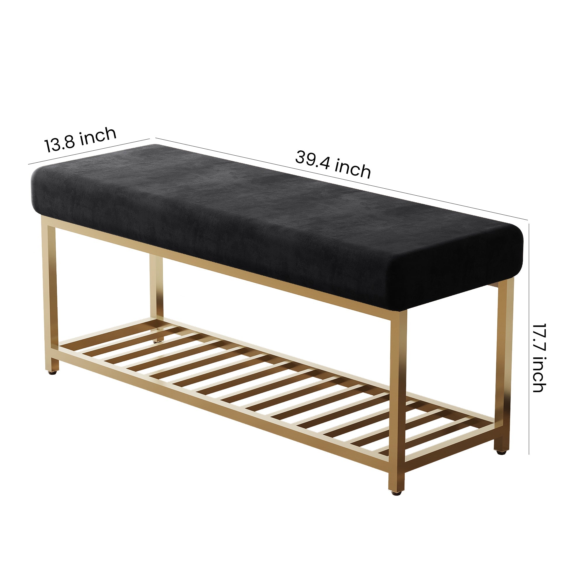Elegant Bench with Stainless Steel Base