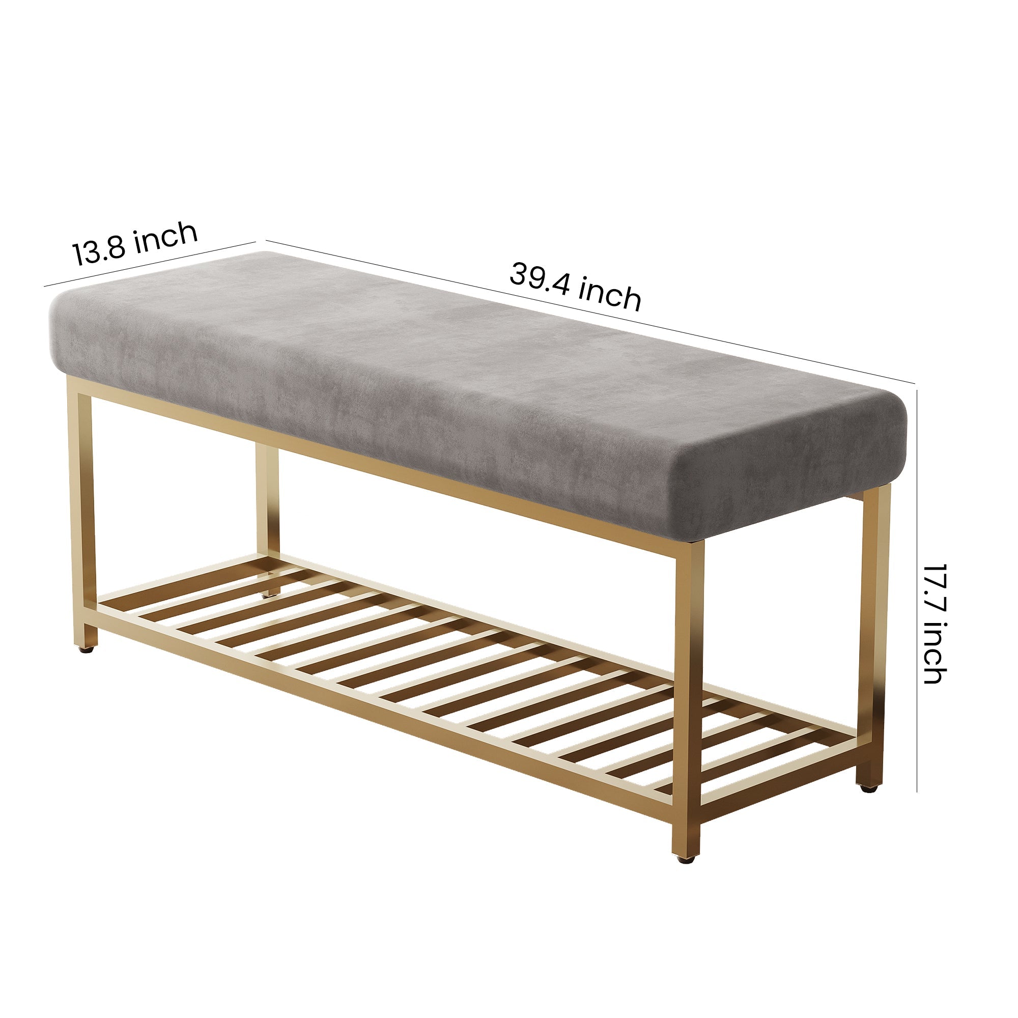 Elegant Bench with Stainless Steel Base
