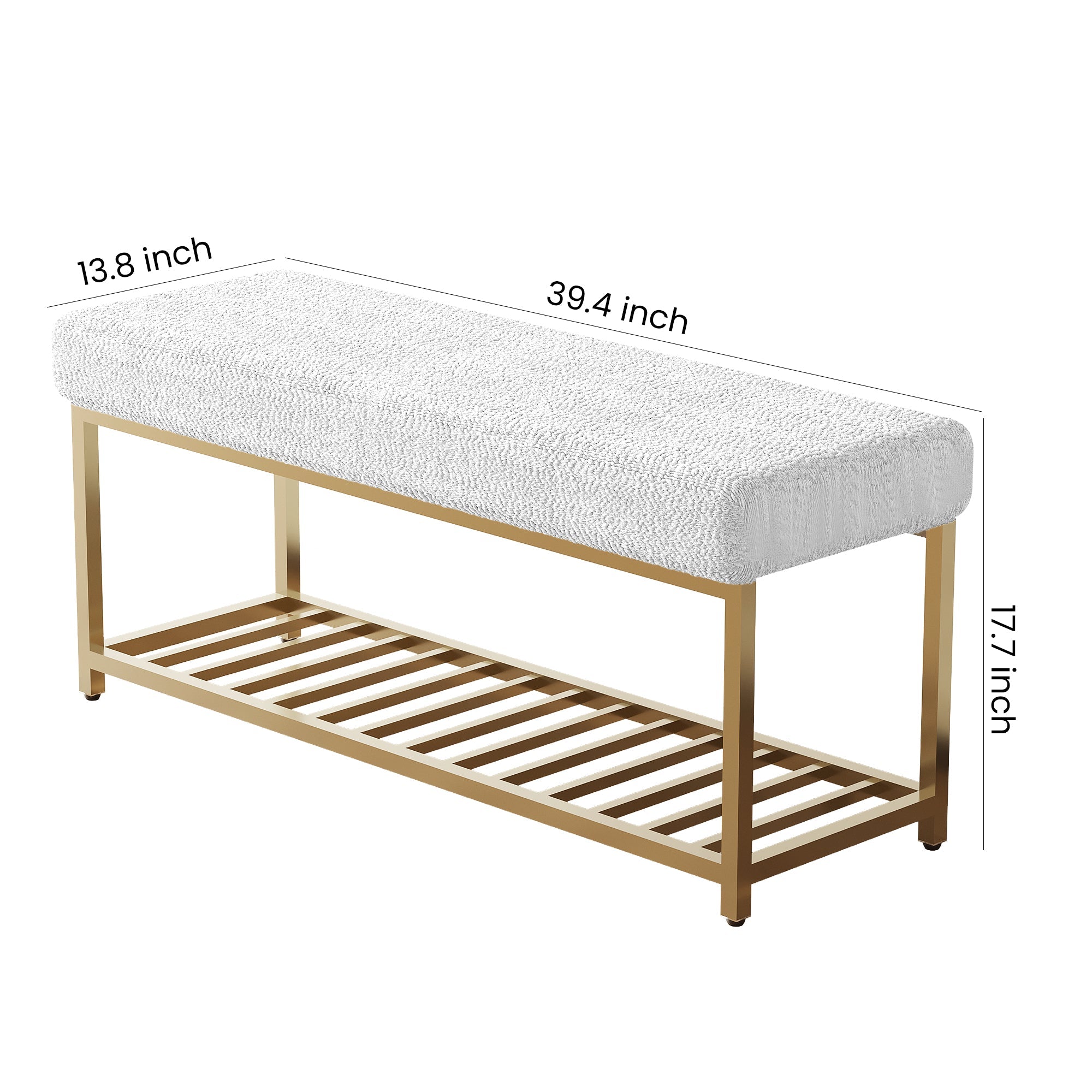 Elegant Bench with Stainless Steel Base