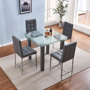 Set of 4 Leatherette Bar Chair