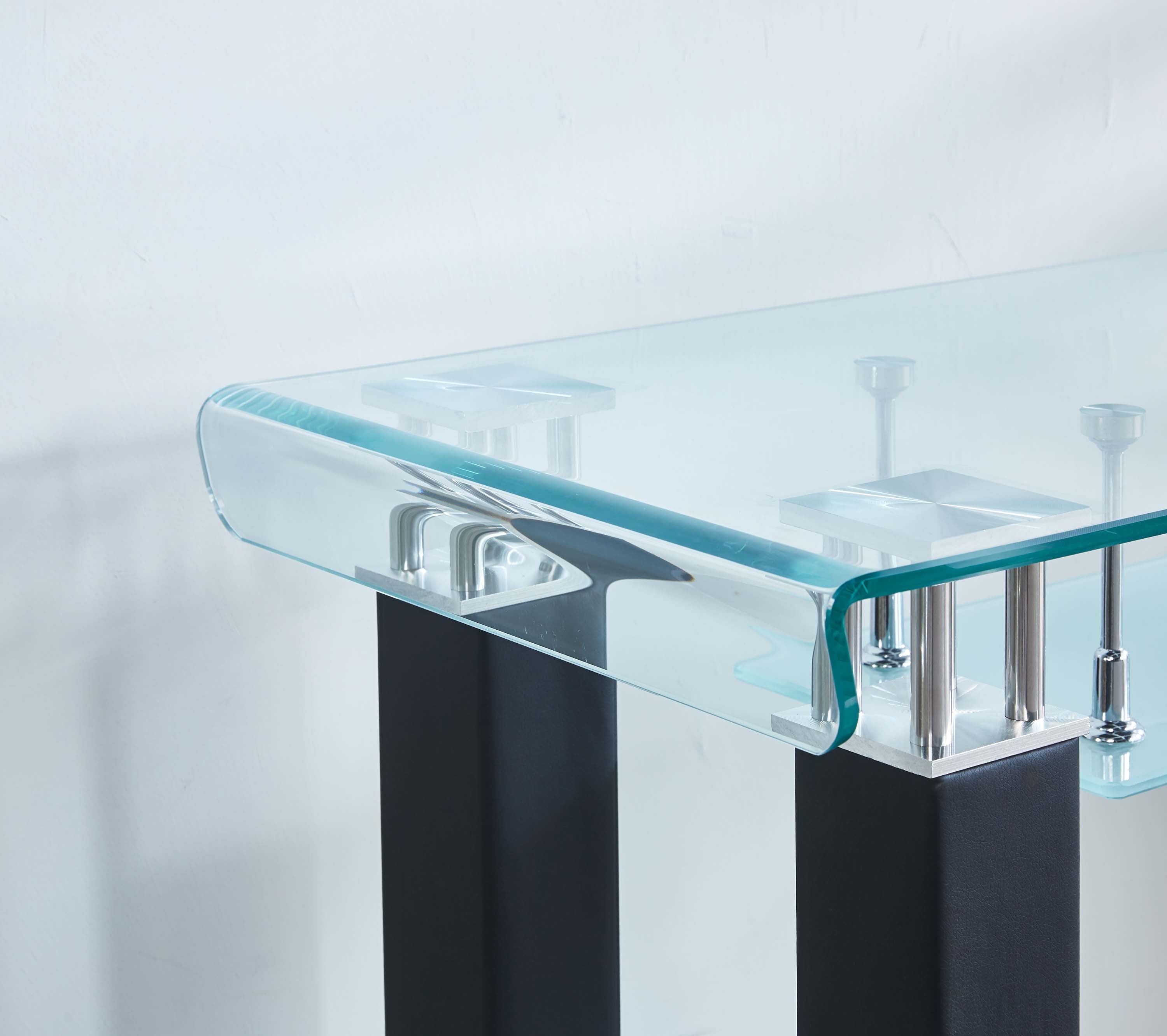 Modern Console Table with Tempered Glass