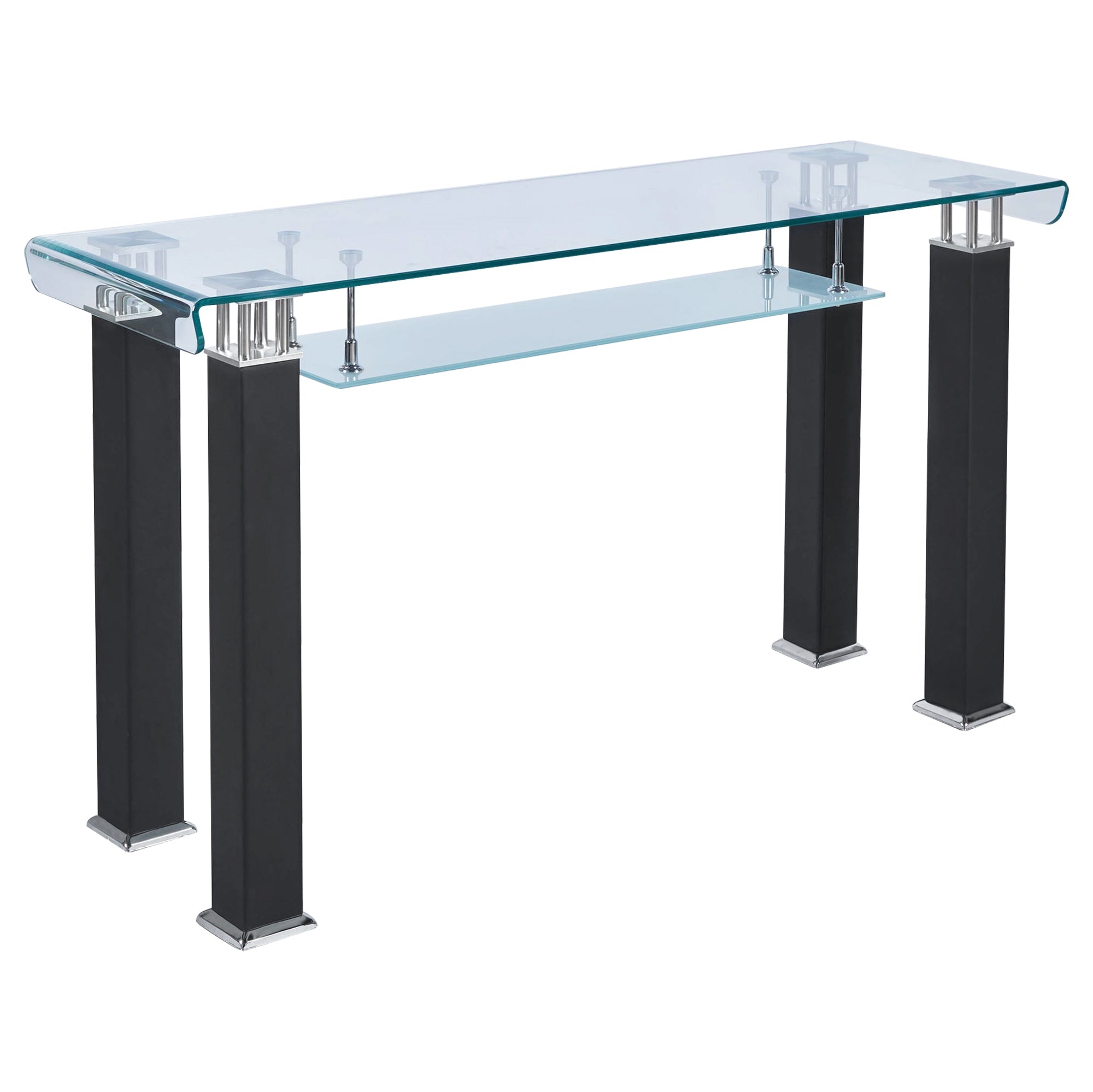 Modern Console Table with Tempered Glass