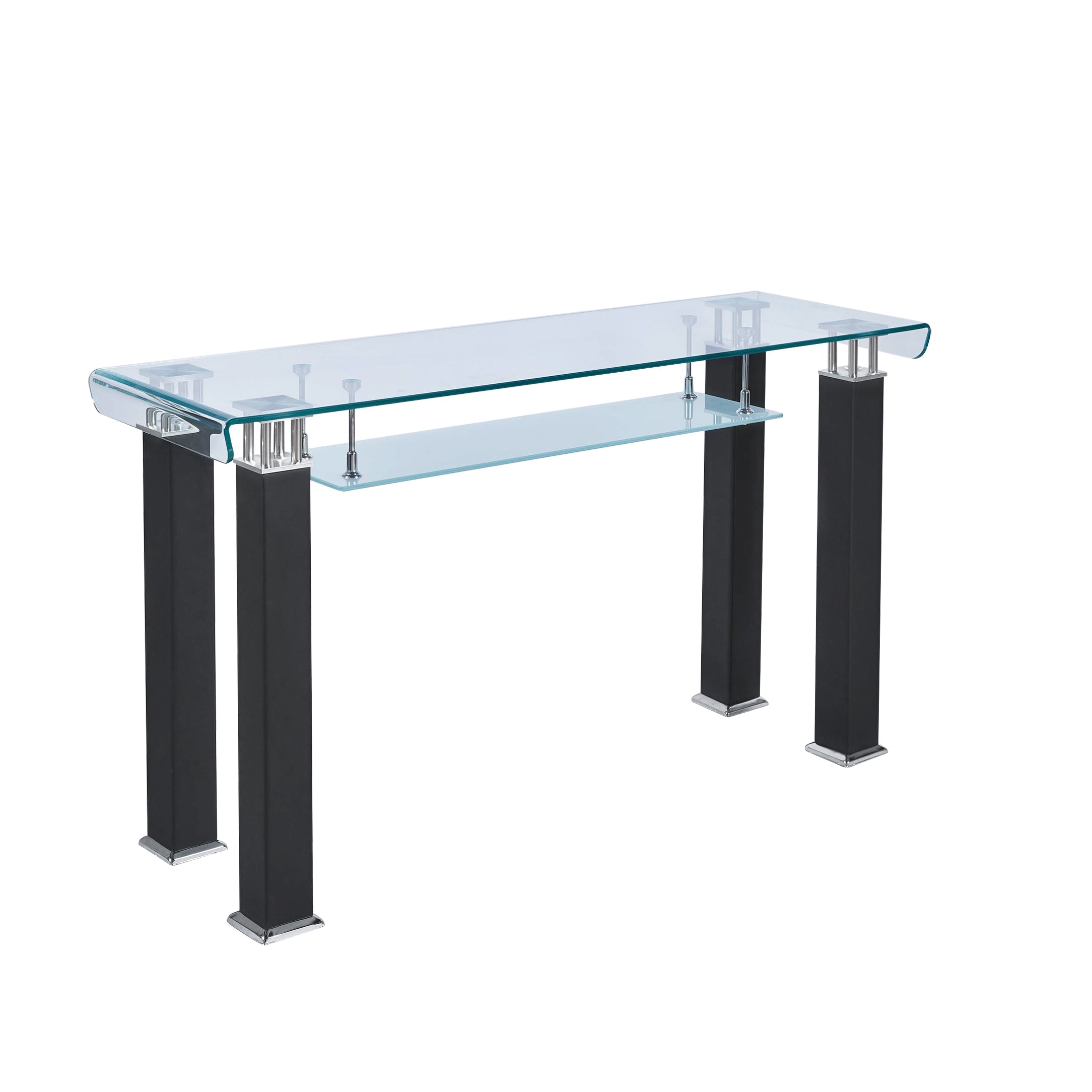 Modern Console Table with Tempered Glass