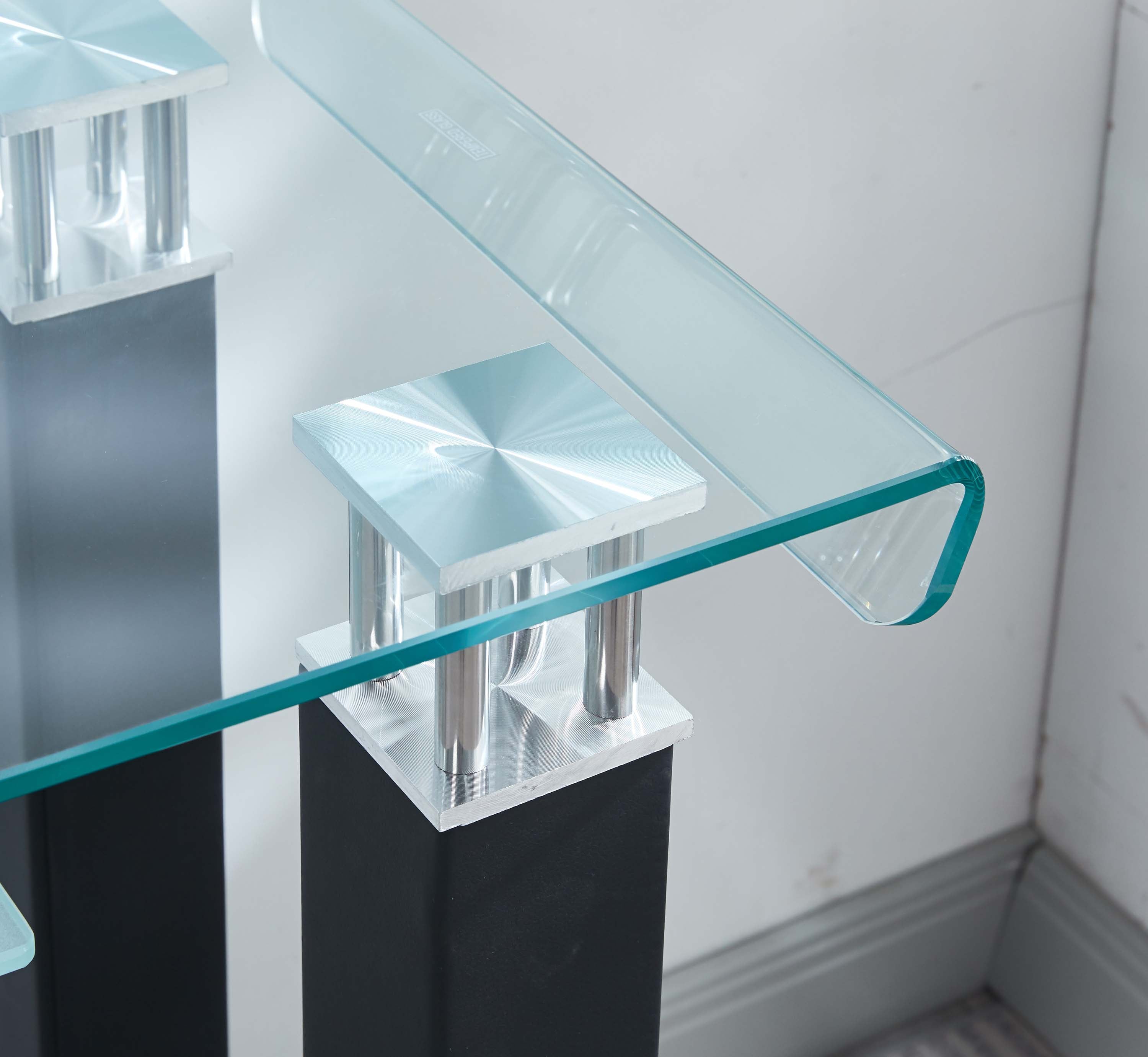 Modern Console Table with Tempered Glass