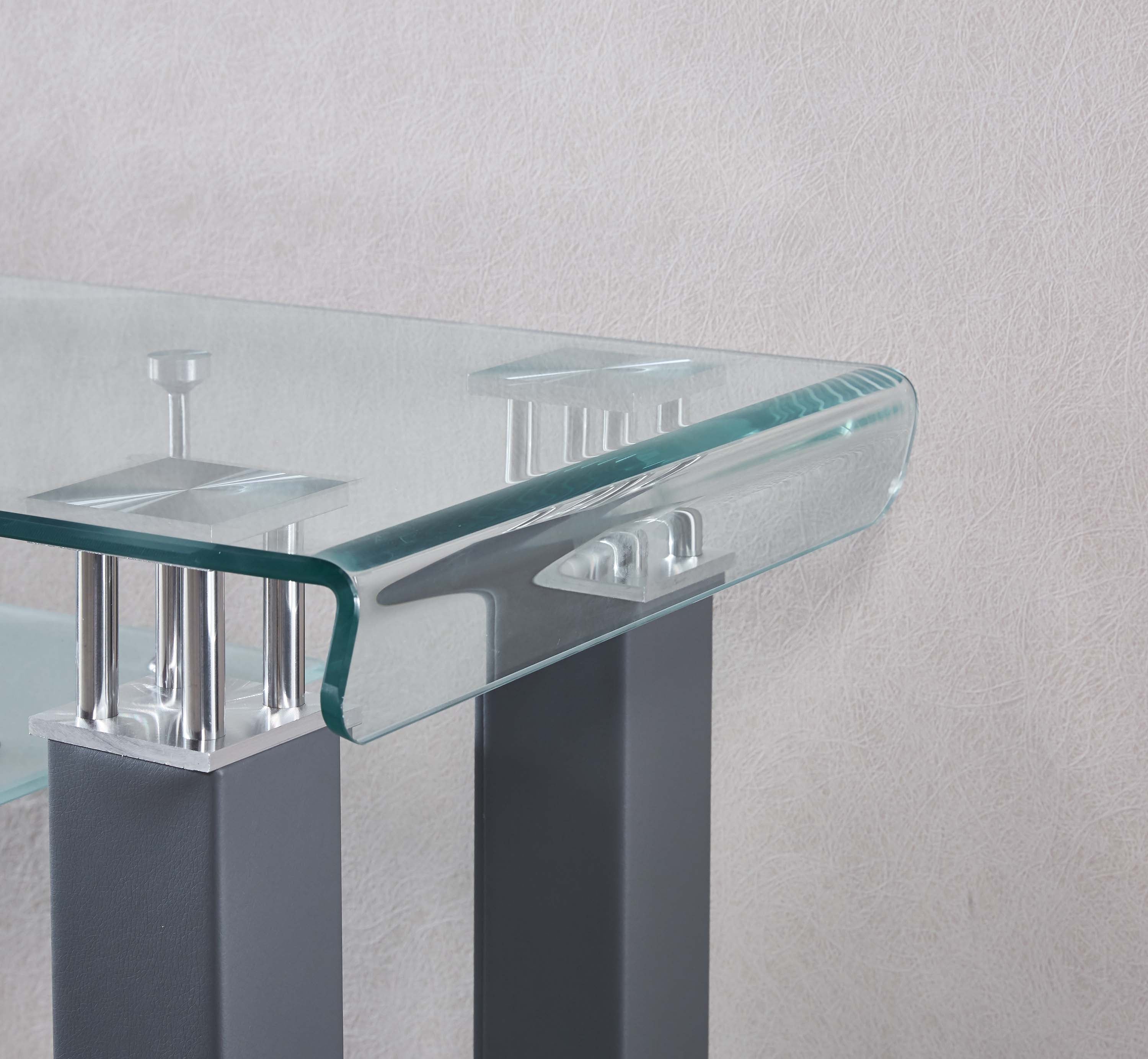 Modern Console Table with Tempered Glass