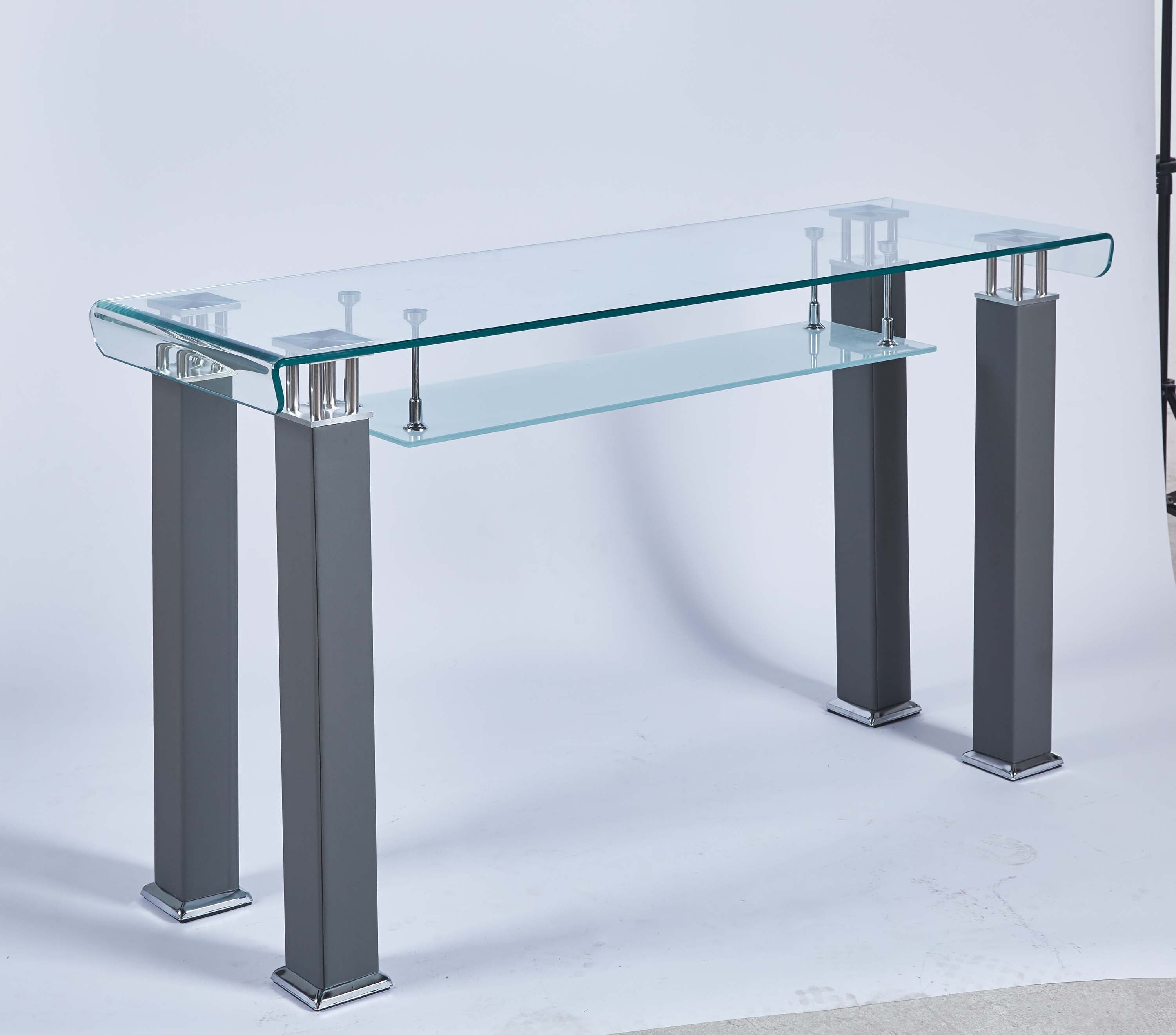 Modern Console Table with Tempered Glass