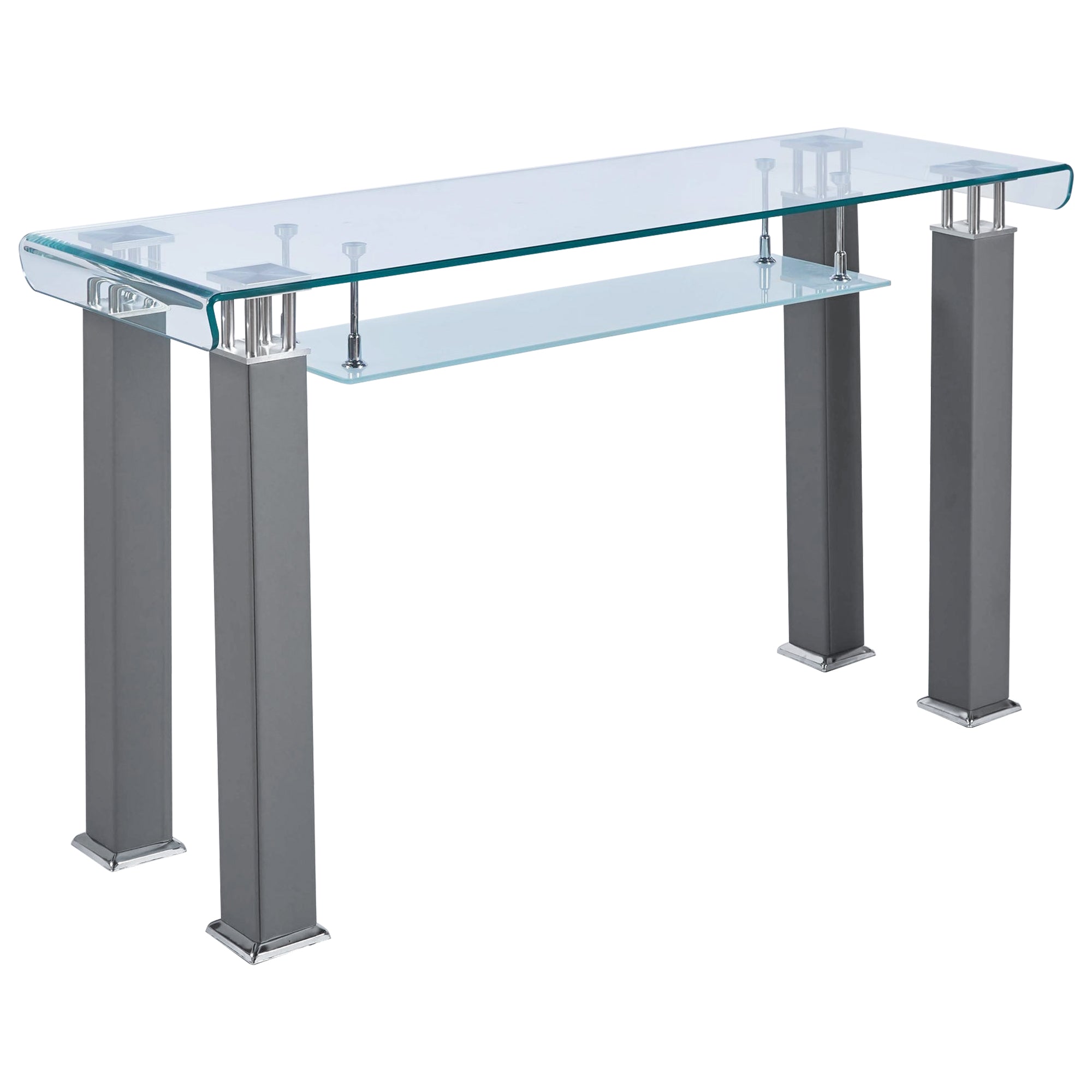 Modern Console Table with Tempered Glass