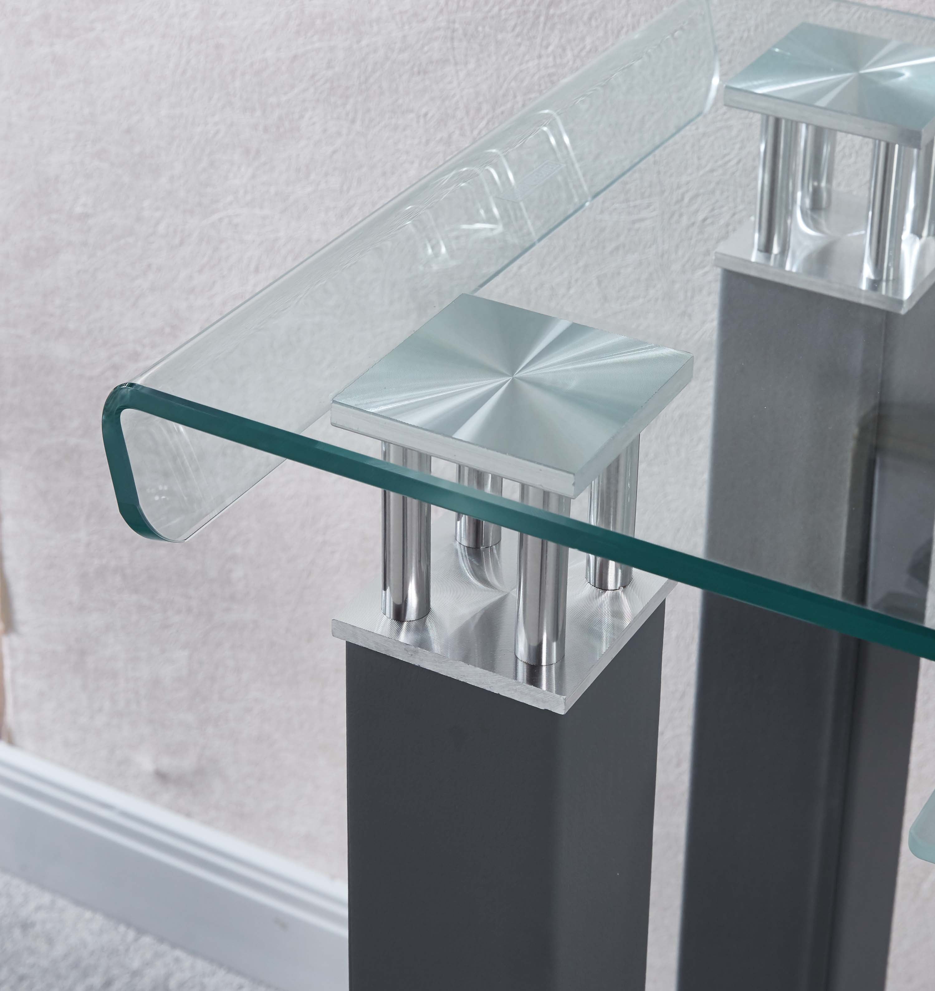 Modern Console Table with Tempered Glass