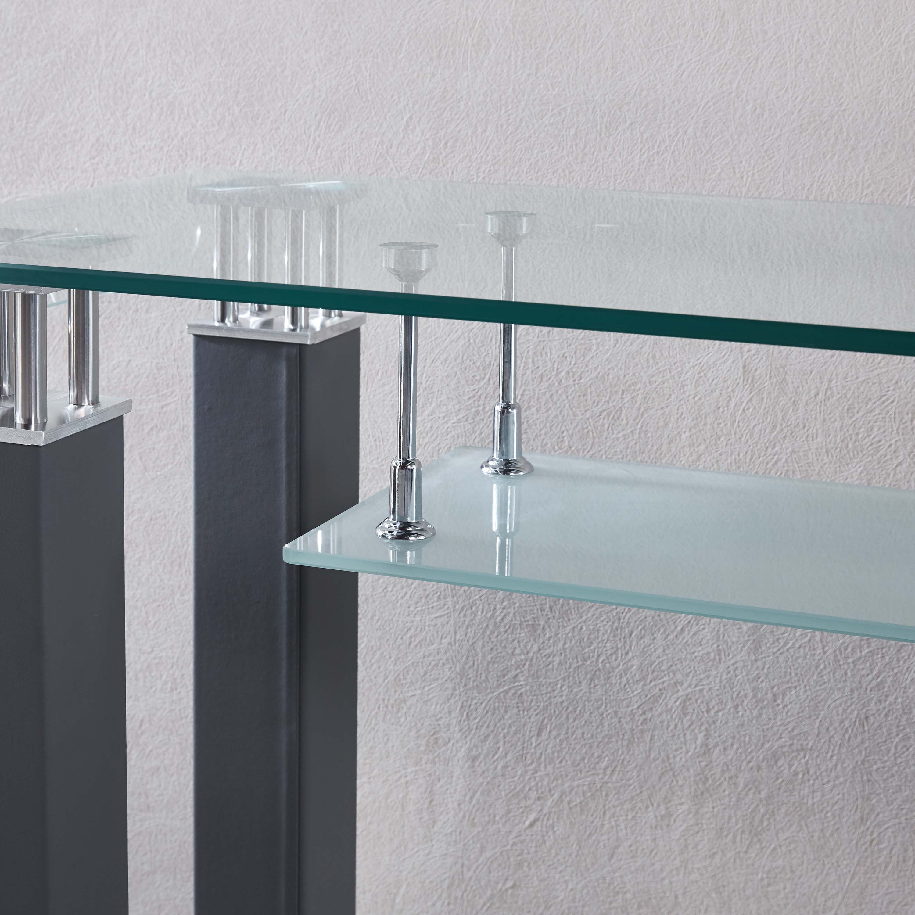Modern Console Table with Tempered Glass