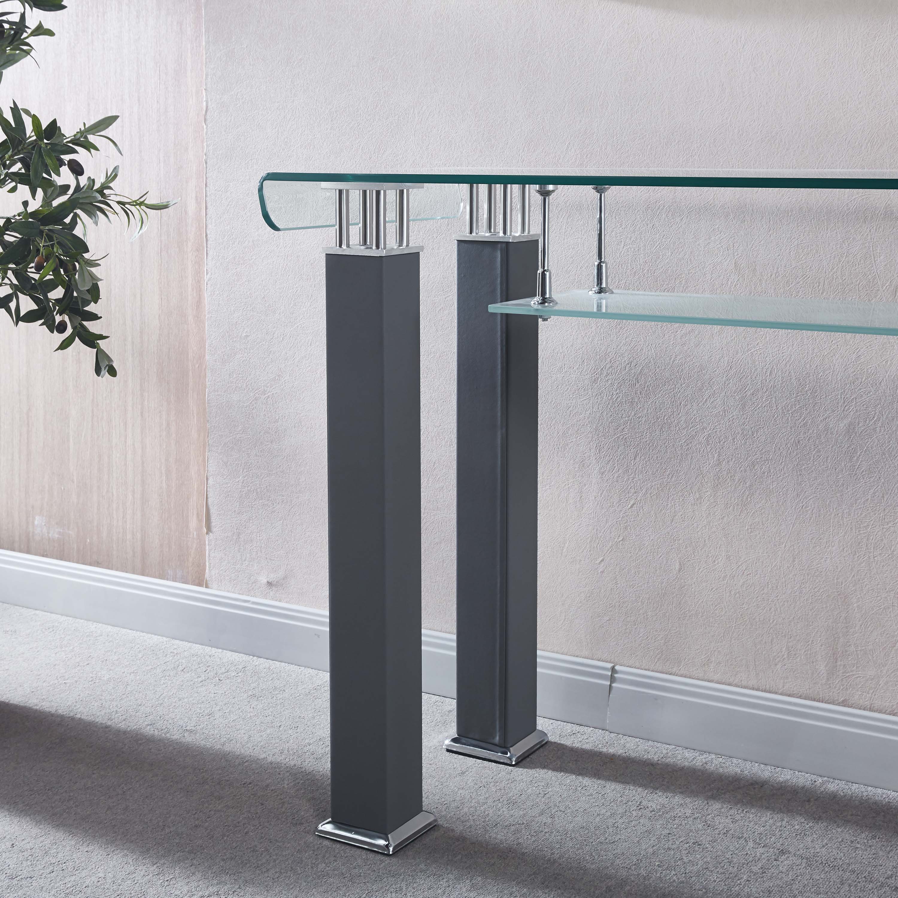 Modern Console Table with Tempered Glass