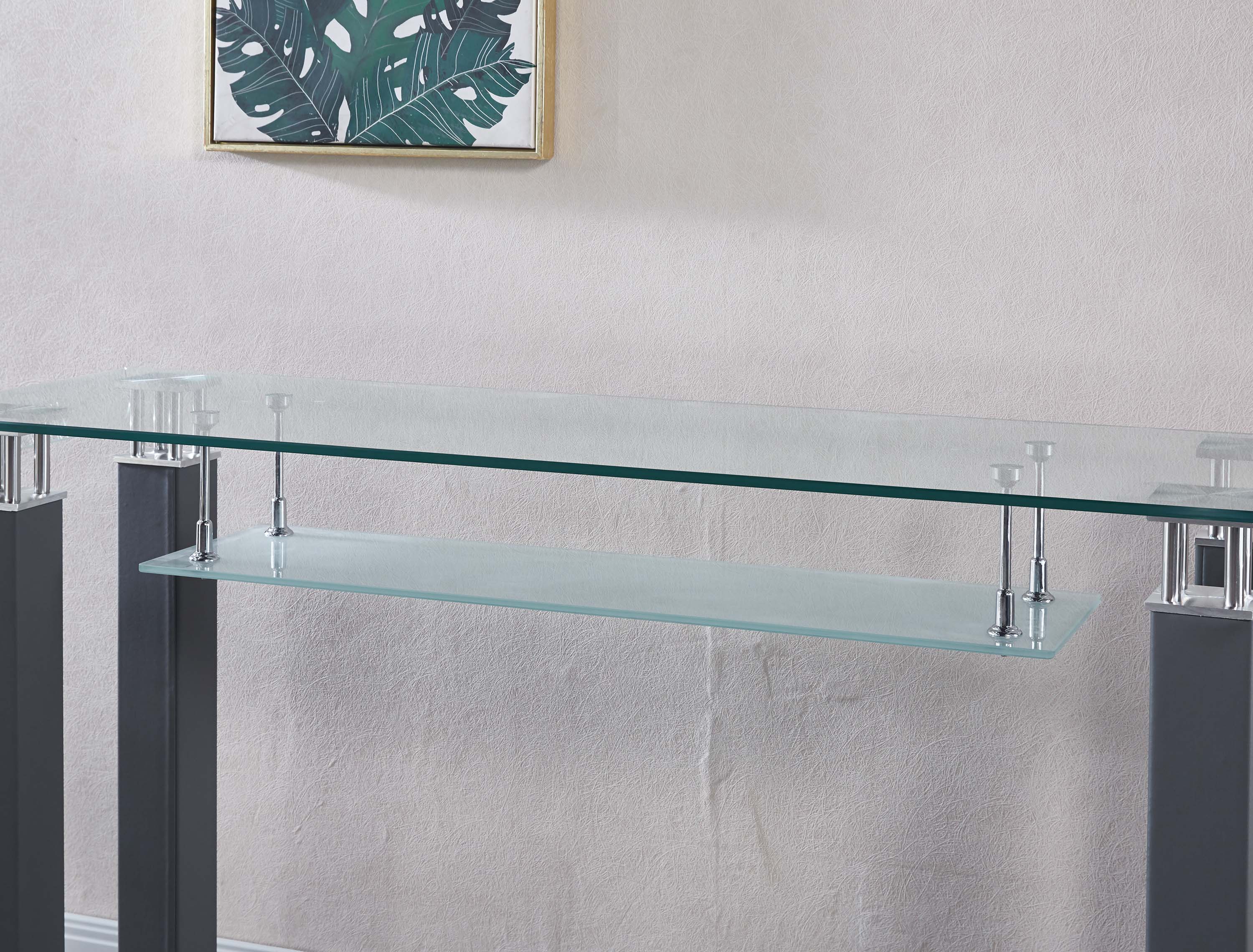 Modern Console Table with Tempered Glass
