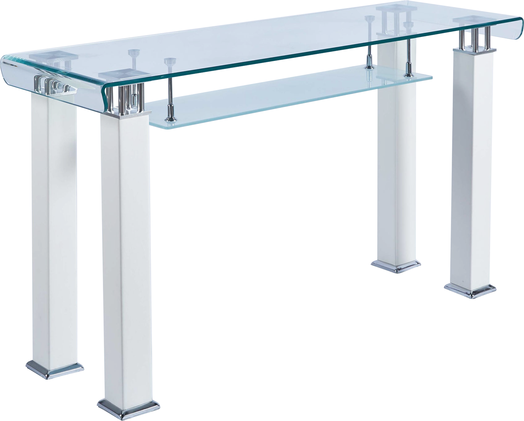Modern Console Table with Tempered Glass