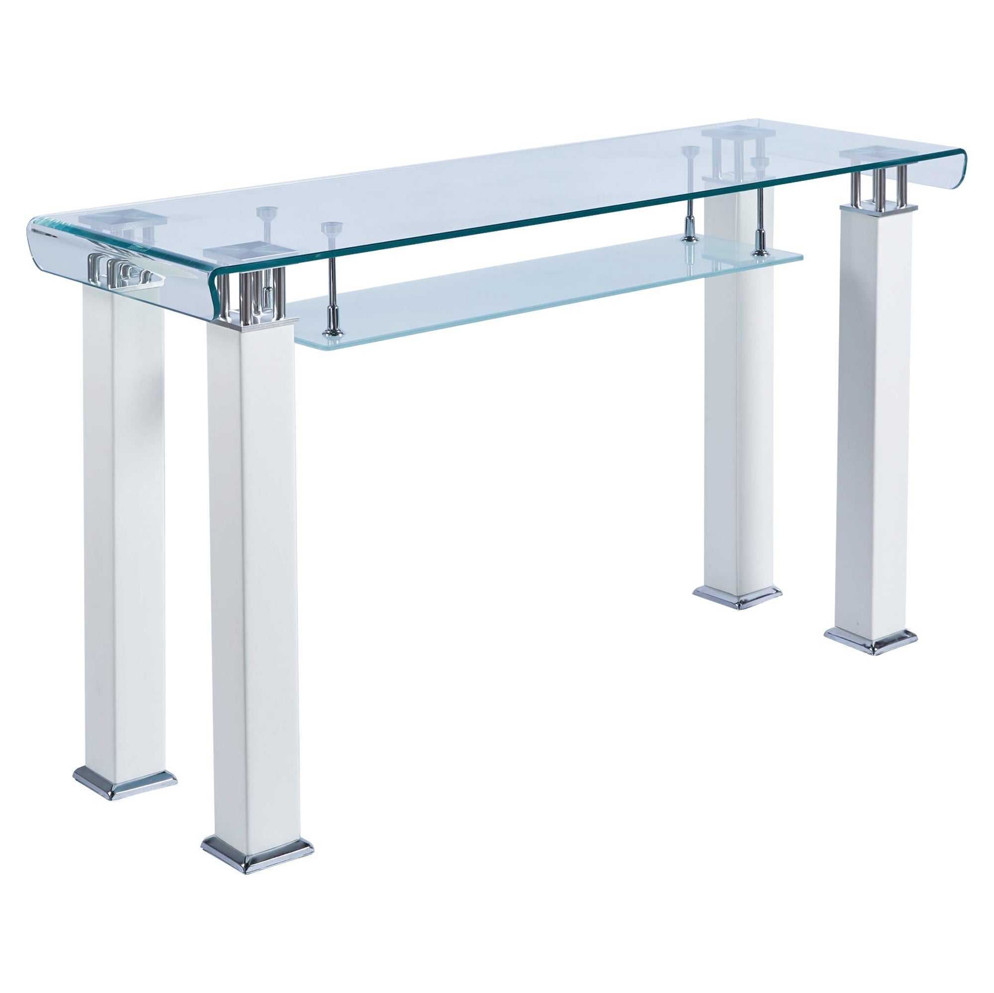 Modern Console Table with Tempered Glass