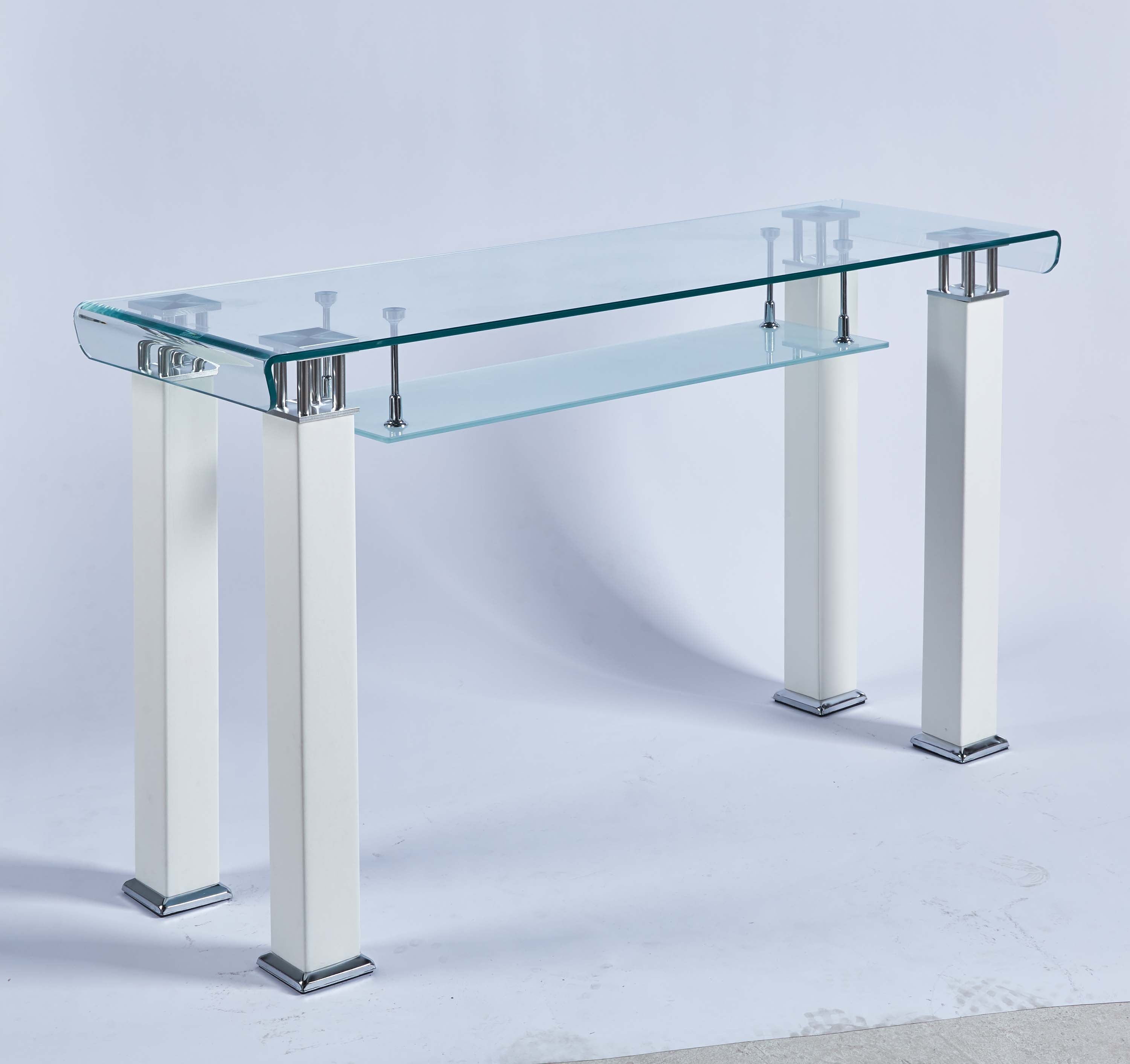 Modern Console Table with Tempered Glass