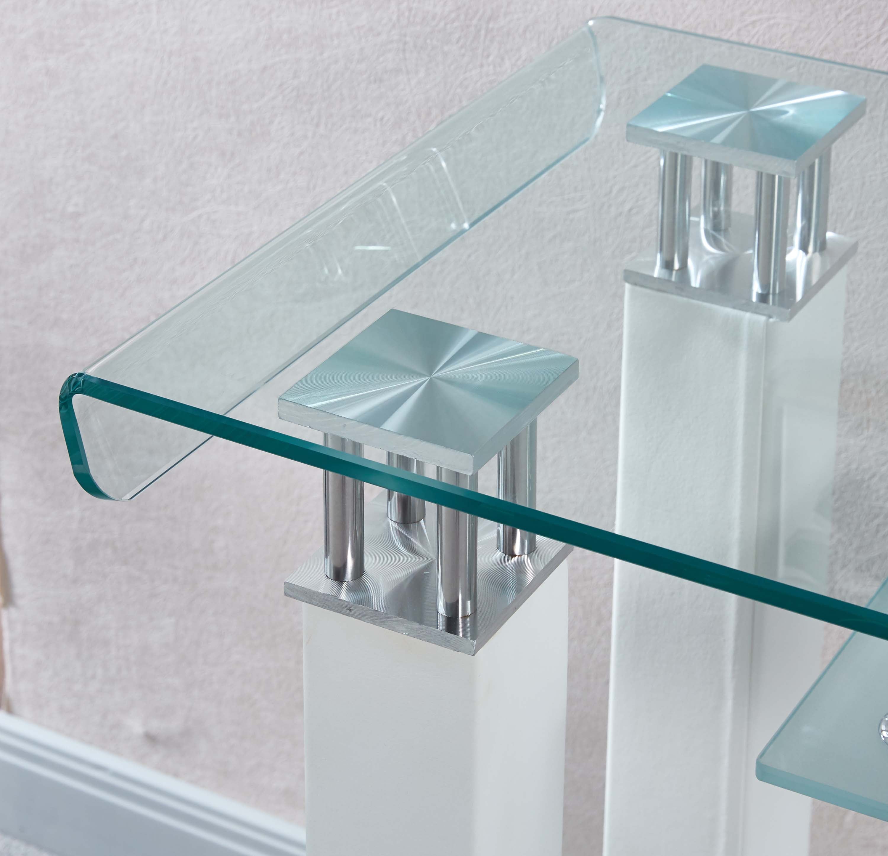 Modern Console Table with Tempered Glass