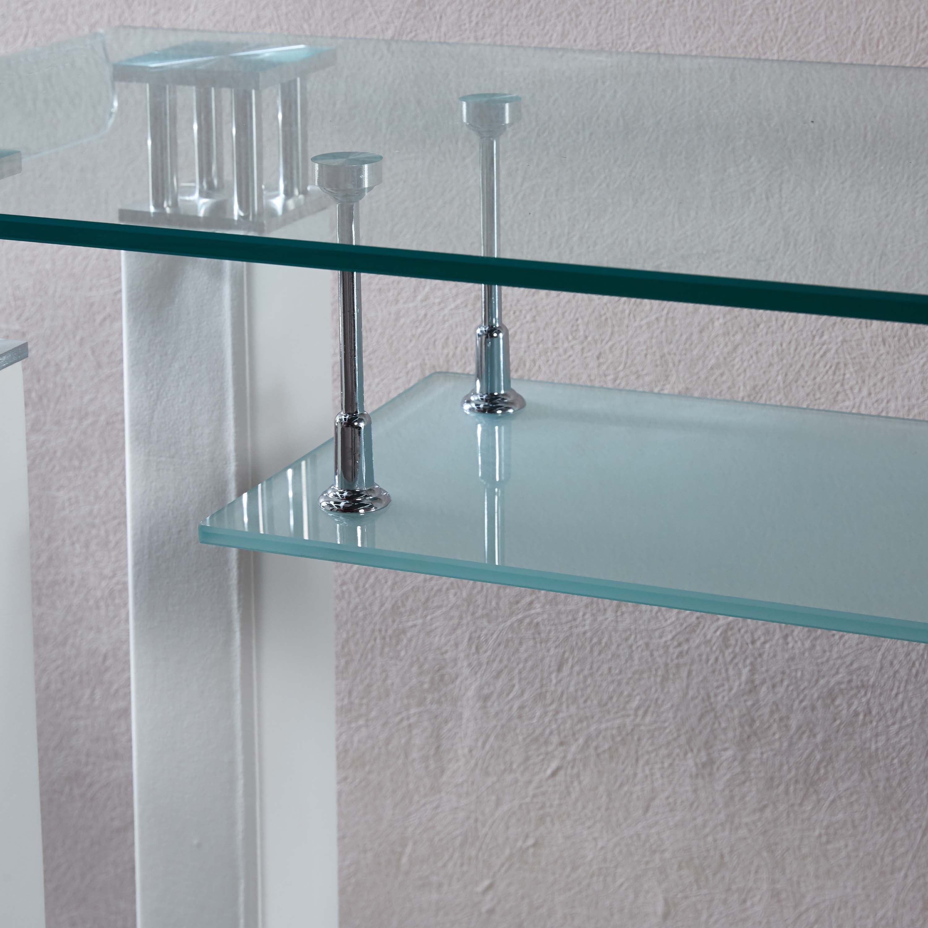 Modern Console Table with Tempered Glass