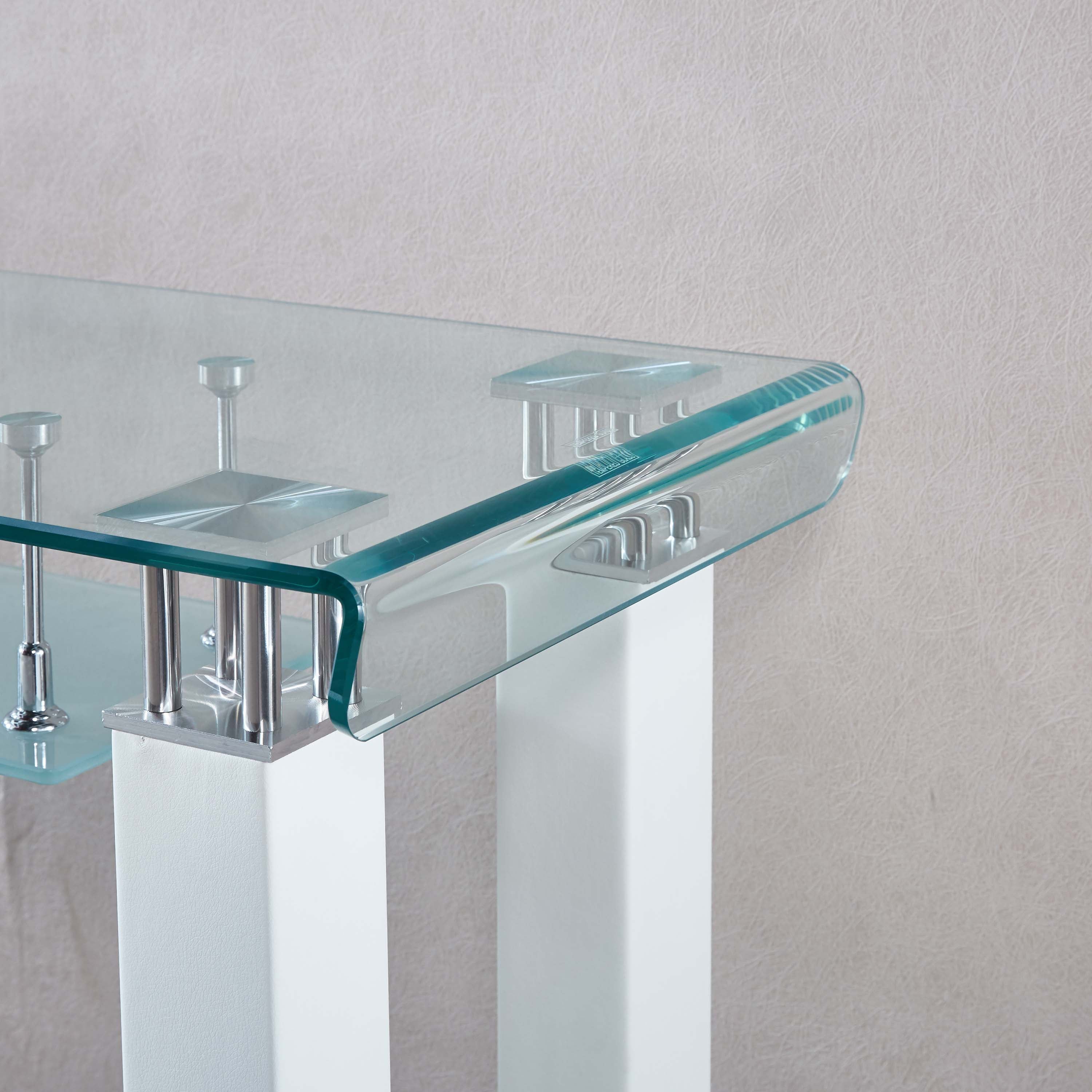 Modern Console Table with Tempered Glass
