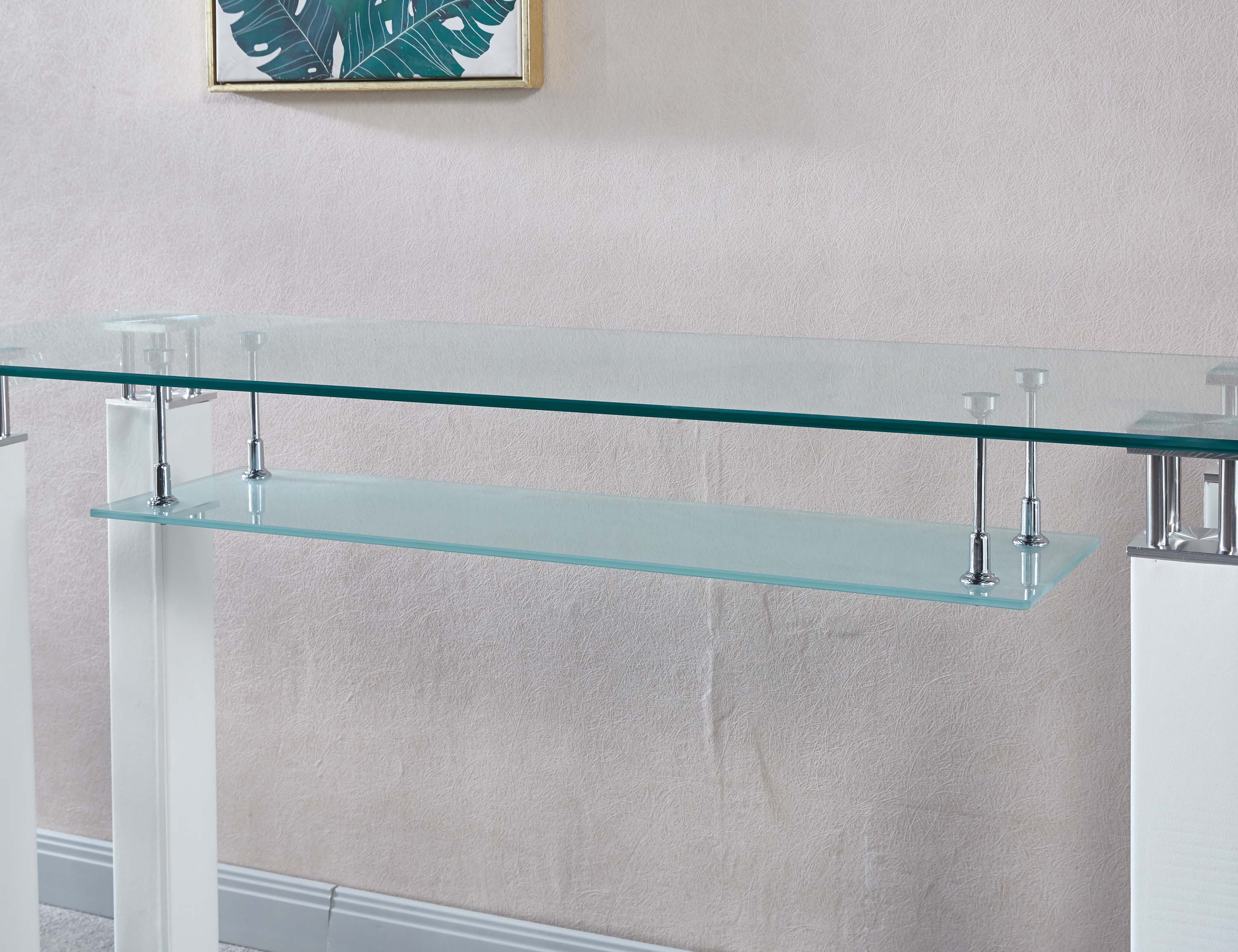 Modern Console Table with Tempered Glass