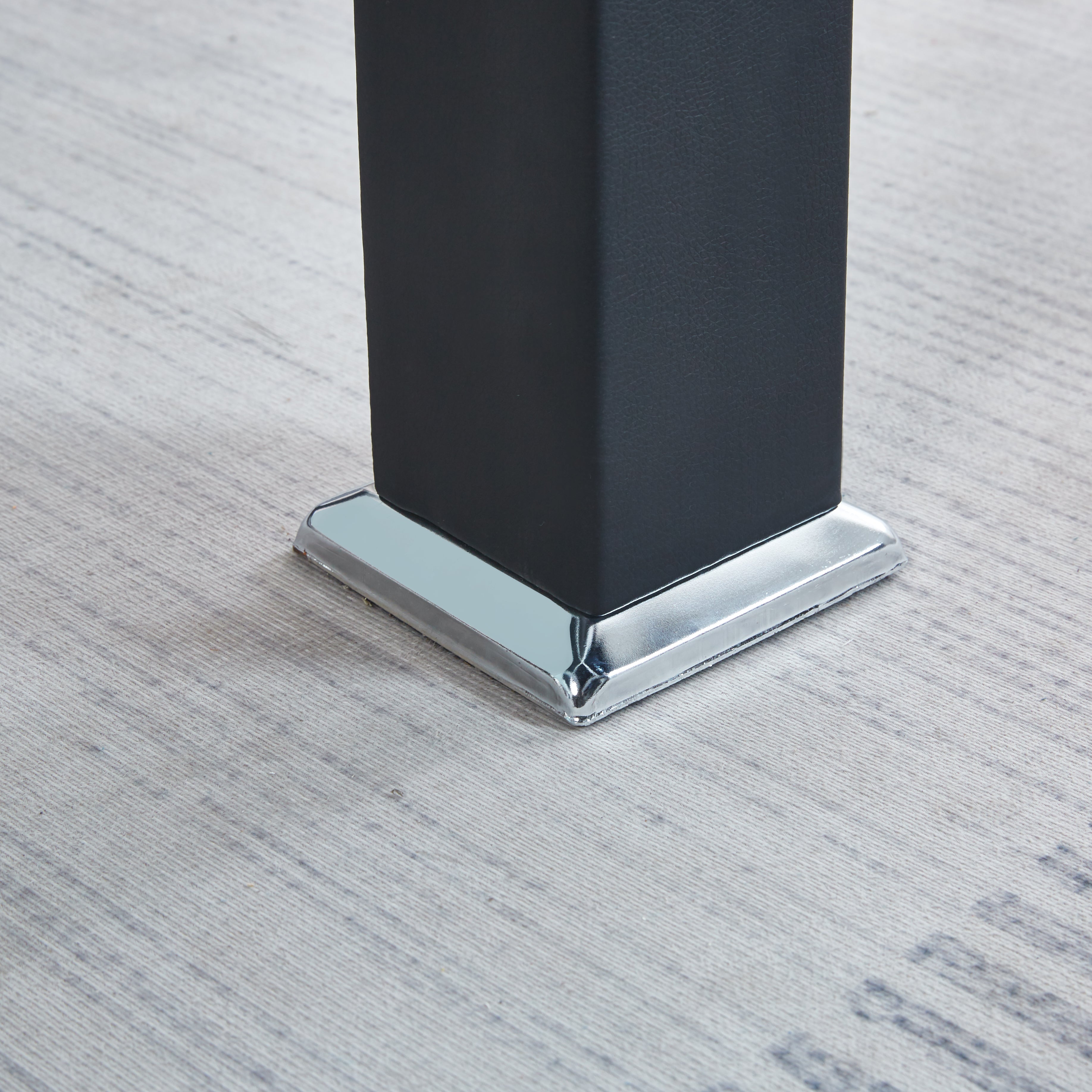 Modern Glass Coffee Table with Leatherette Accents