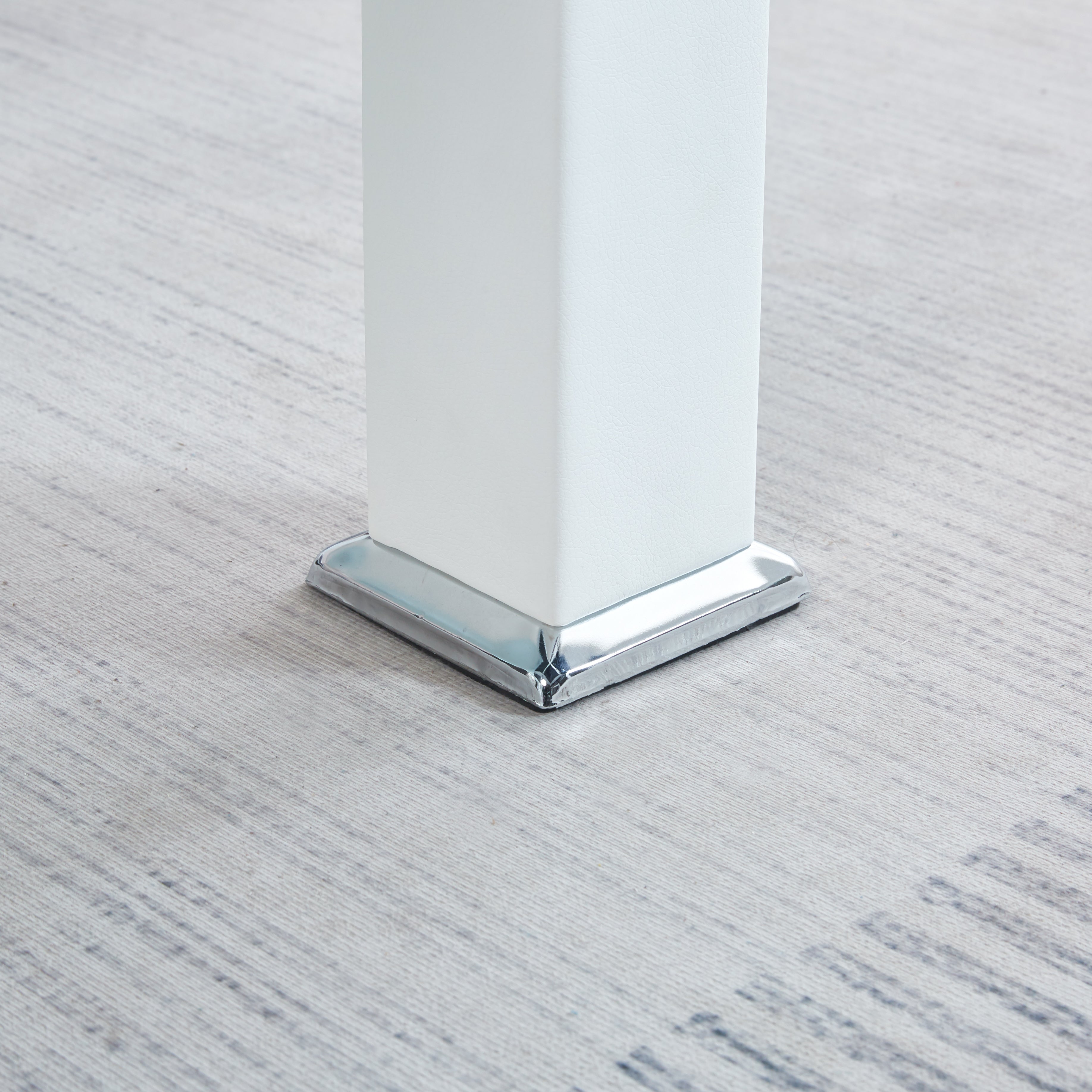 Modern Glass Coffee Table with Leatherette Accents