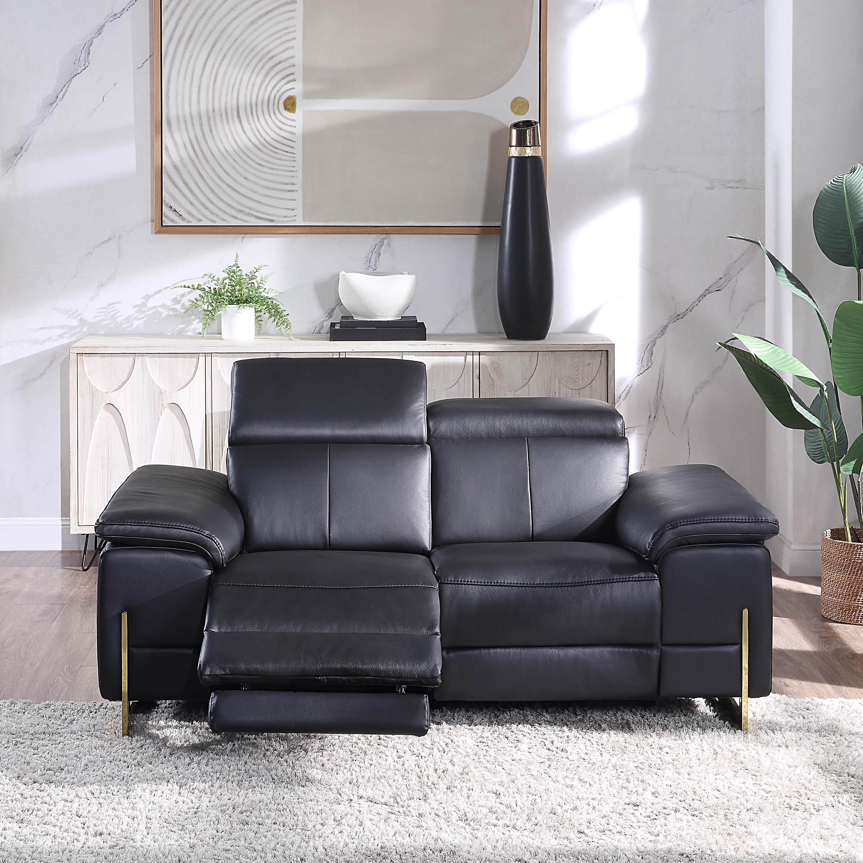 Luxury Reclining Genuine Leather Loveseat/Sofa