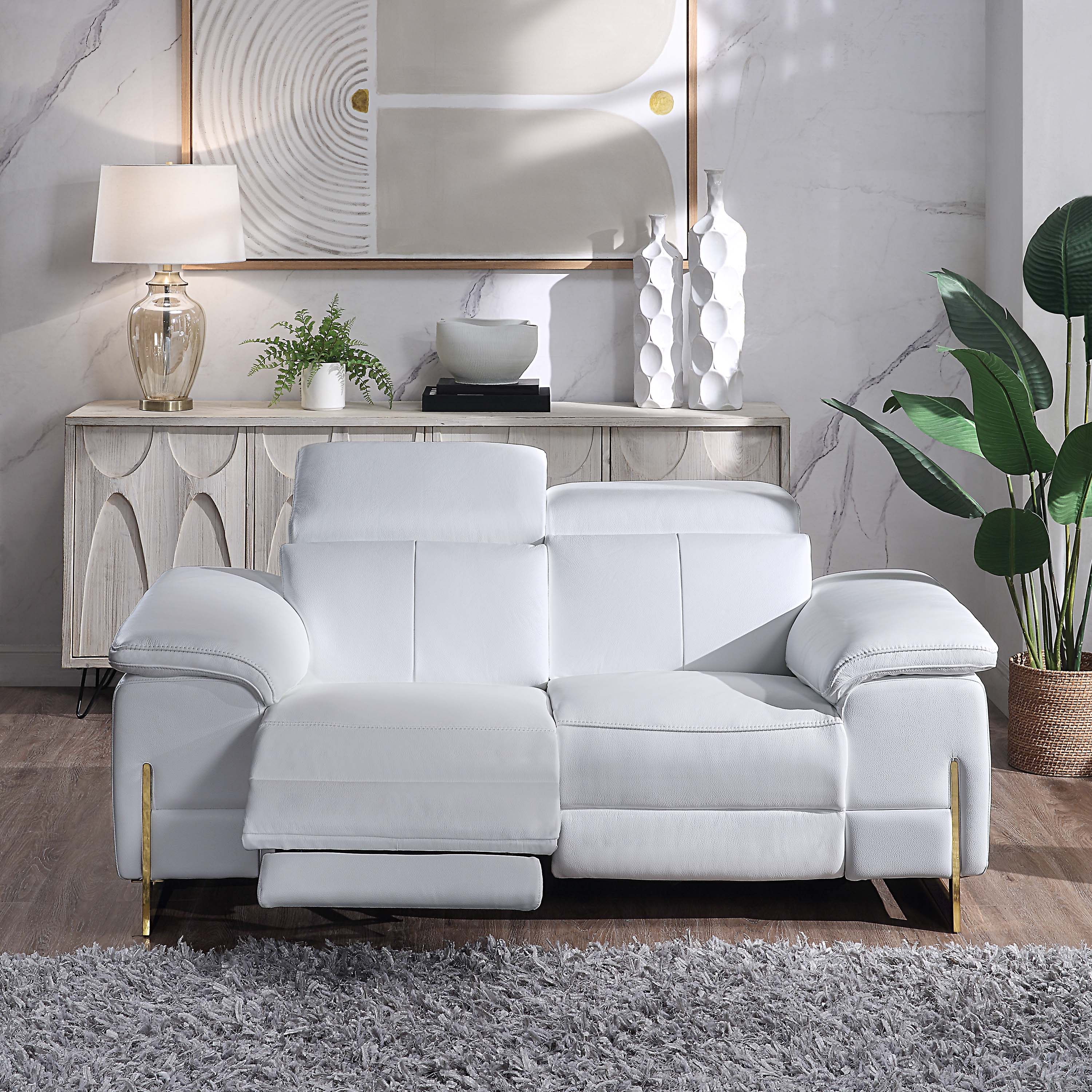 Luxury Reclining Genuine Leather Loveseat/Sofa