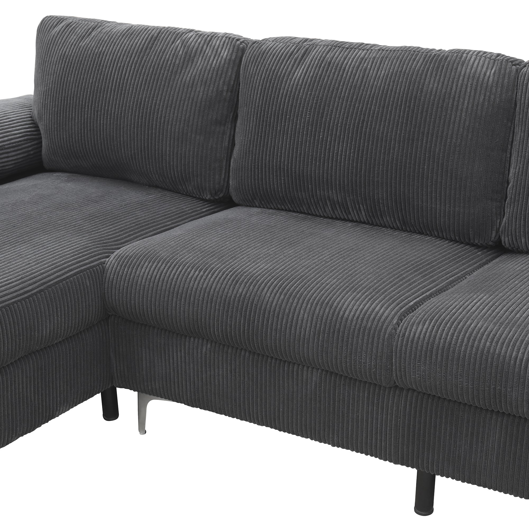 Corduroy Left Corner Sectional Sofa