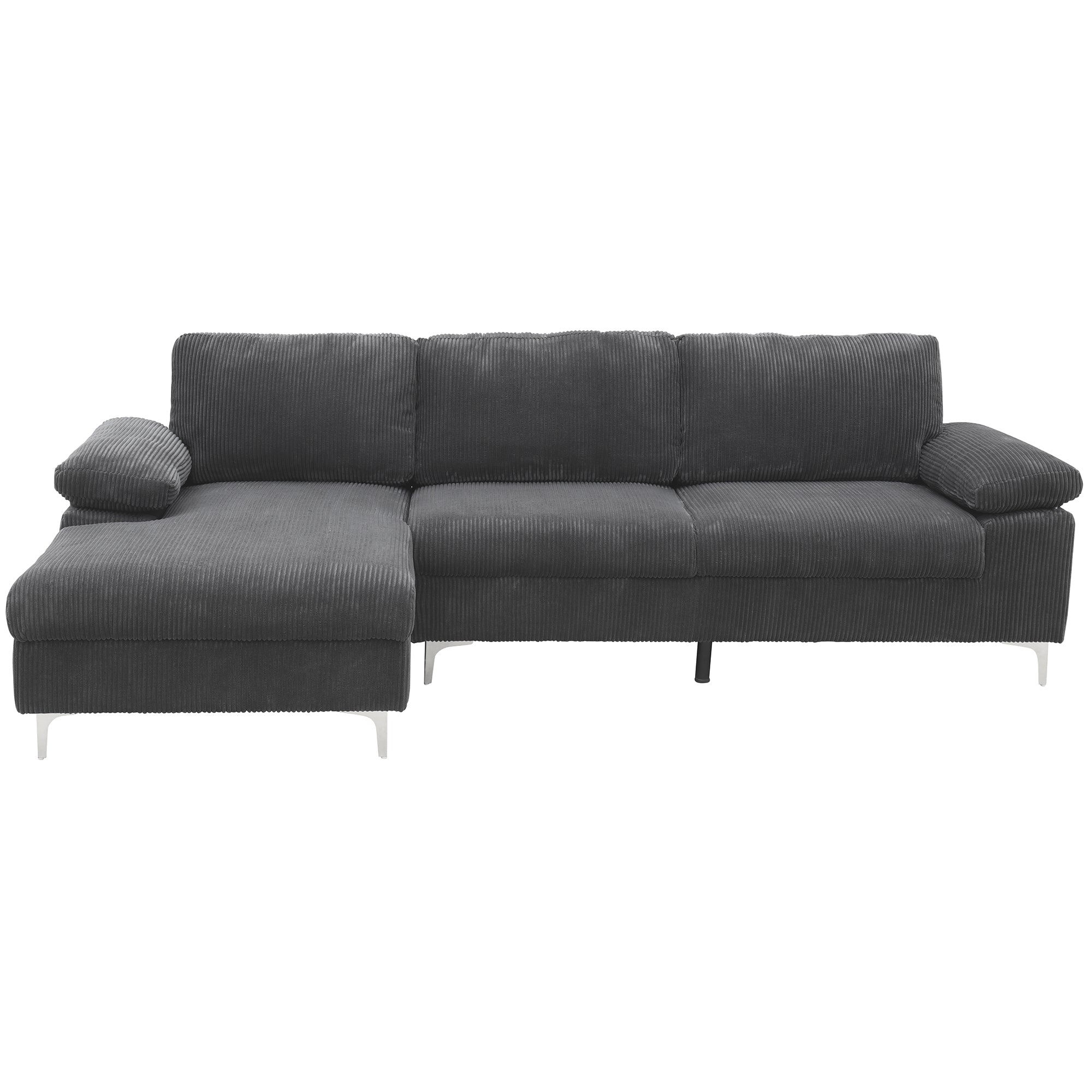 Corduroy Left Corner Sectional Sofa