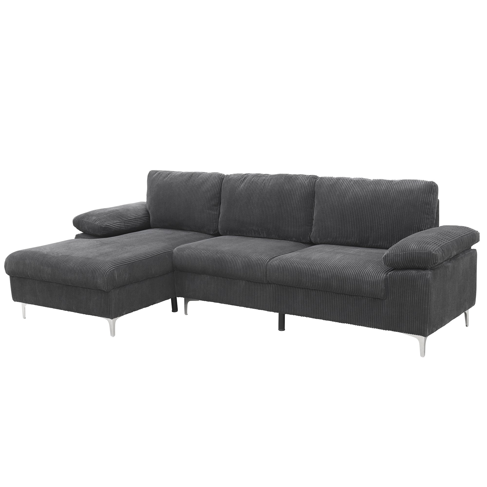 Corduroy Left Corner Sectional Sofa