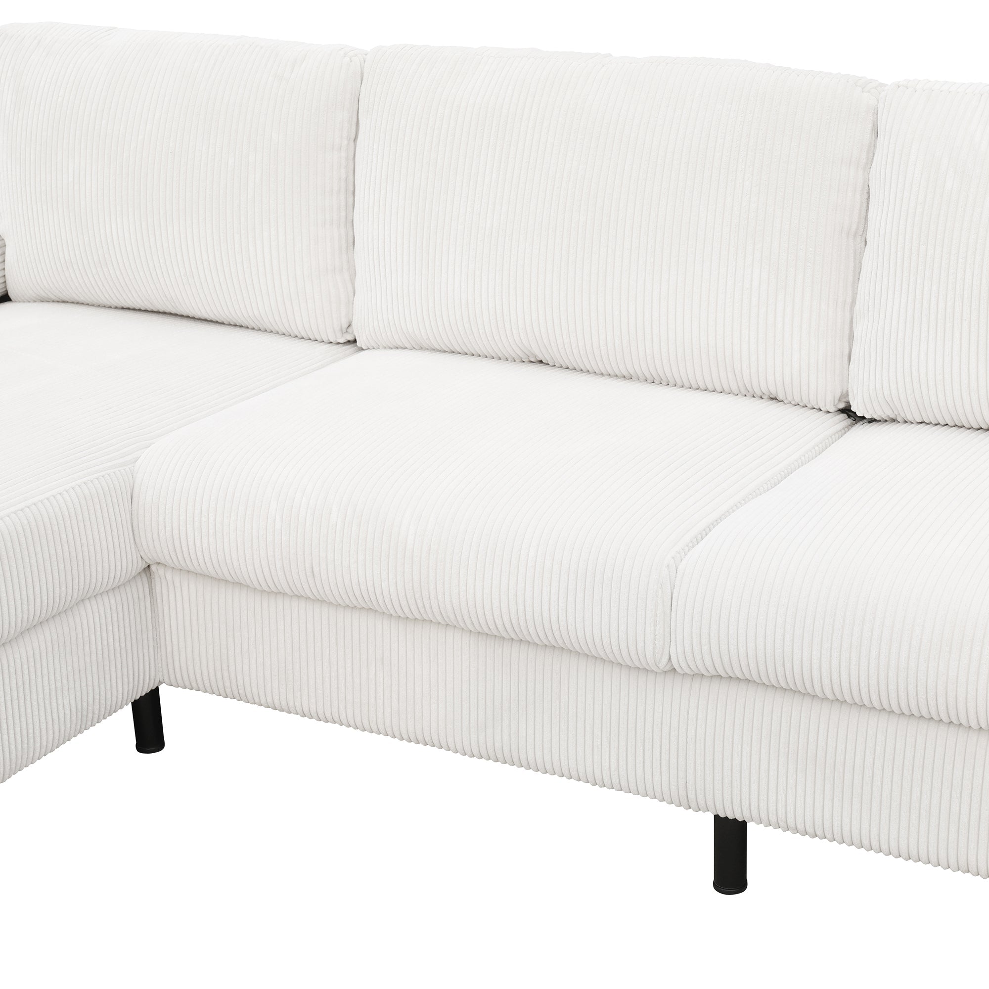 Corduroy Left Corner Sectional Sofa