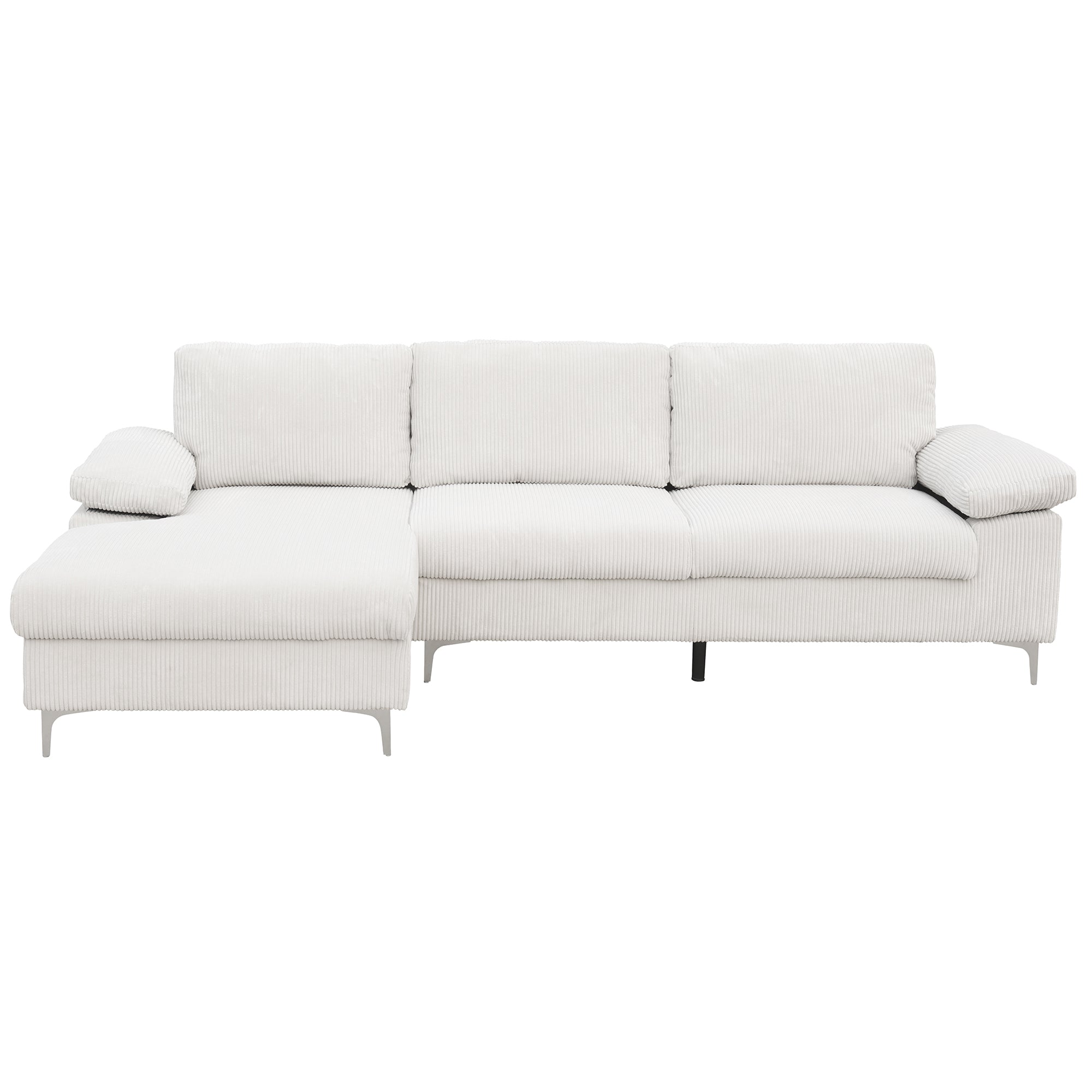 Corduroy Left Corner Sectional Sofa