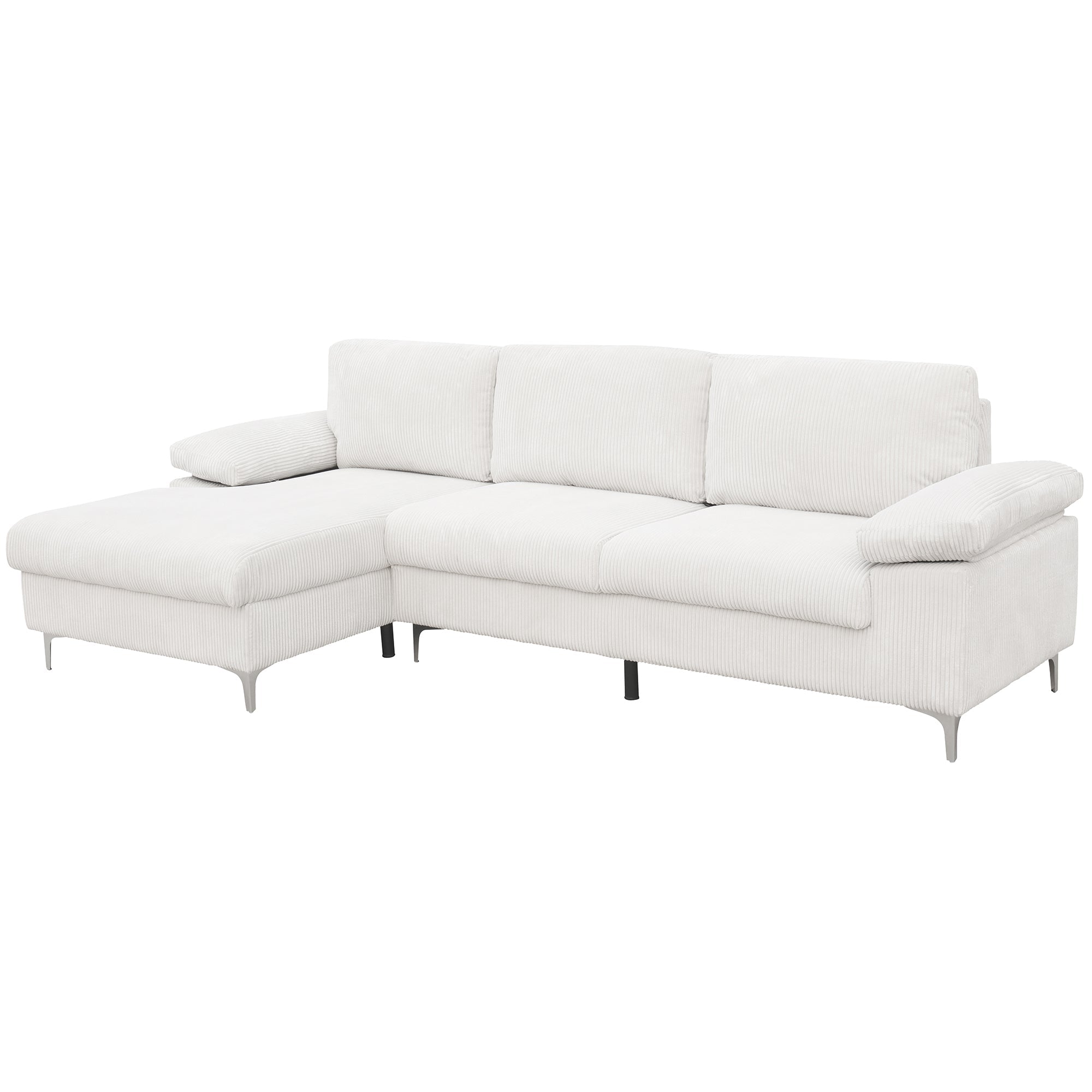 Corduroy Left Corner Sectional Sofa
