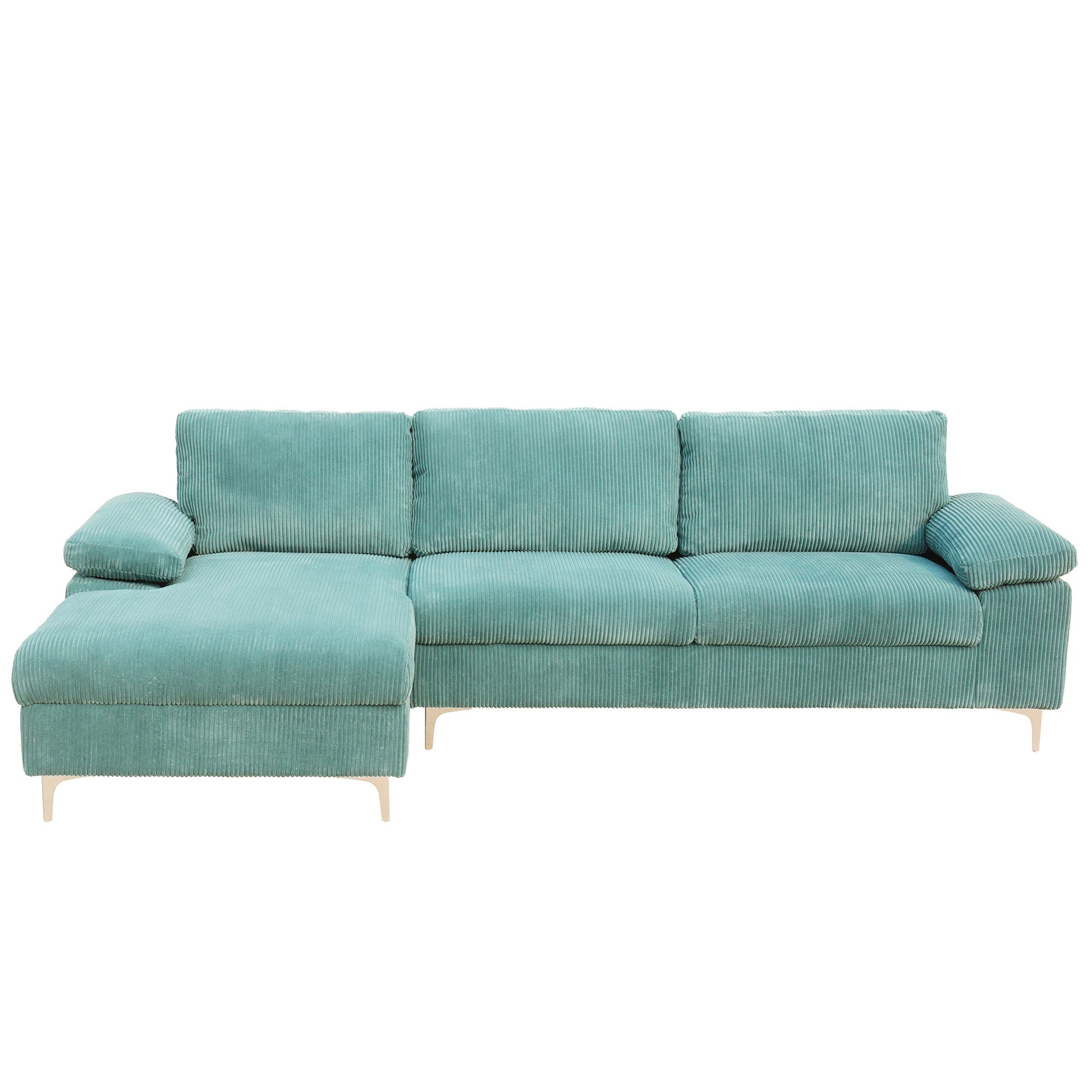 Corduroy Left Corner Sectional Sofa