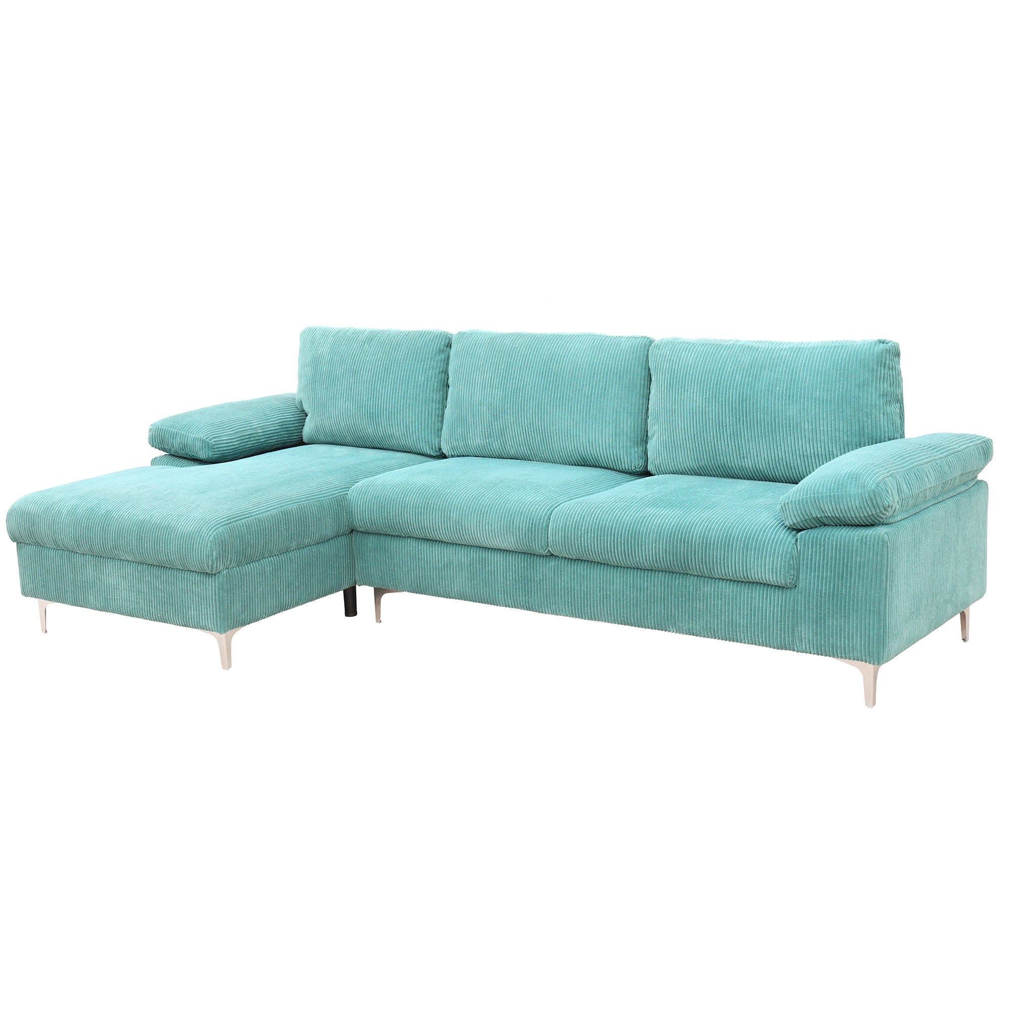 Corduroy Left Corner Sectional Sofa