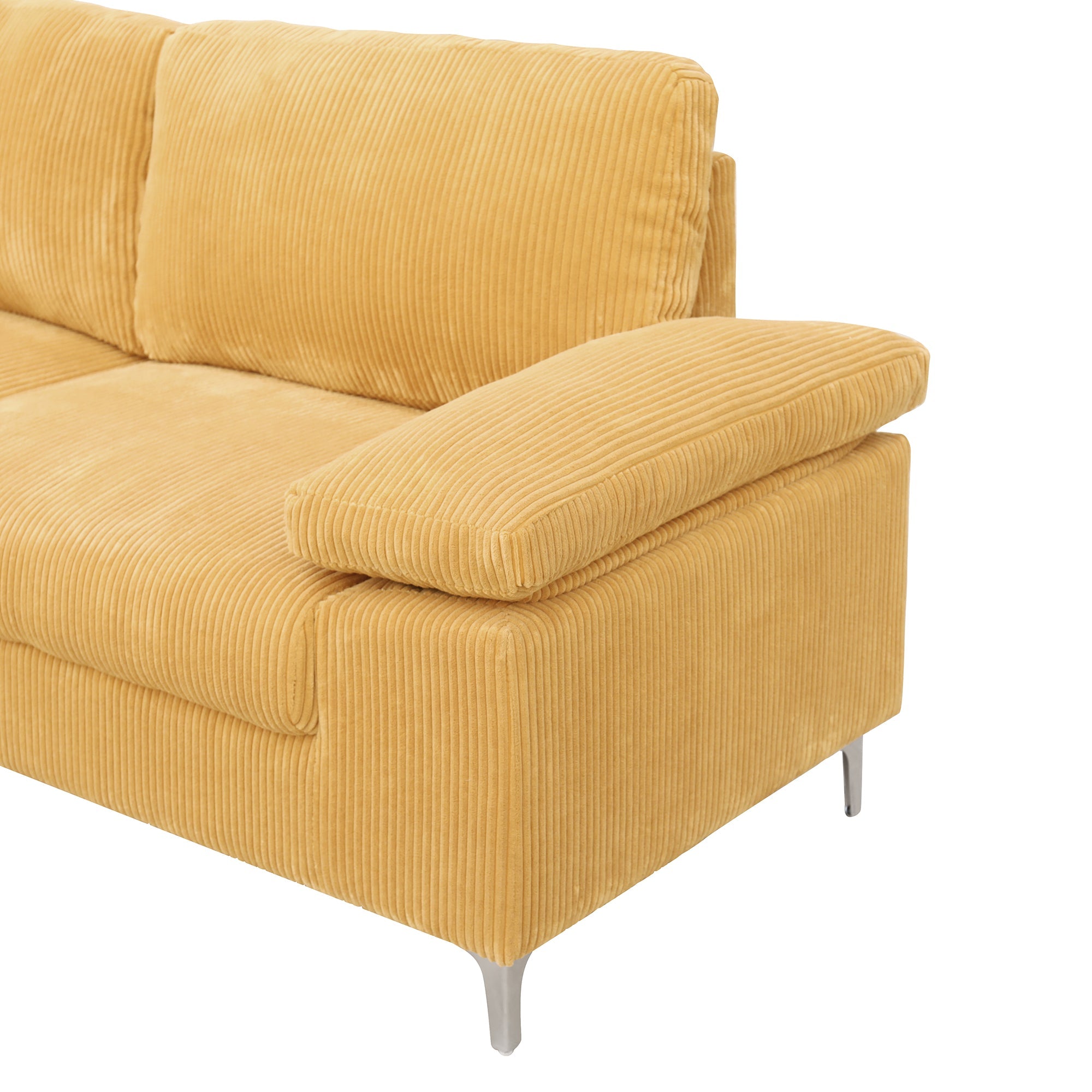 Corduroy Left Corner Sectional Sofa
