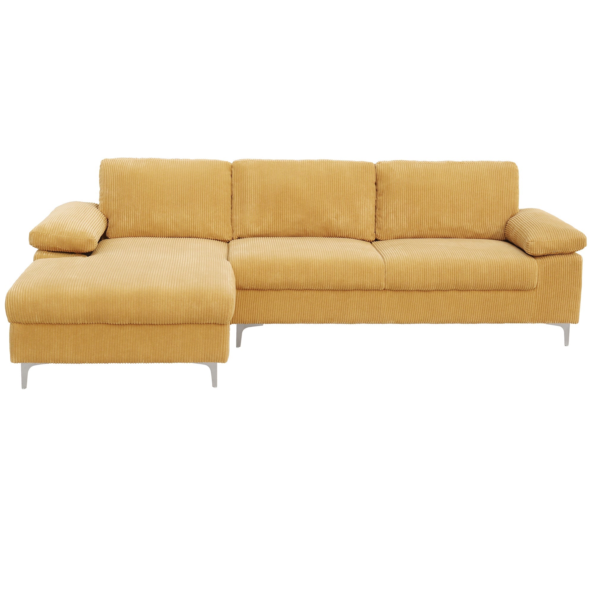Corduroy Left Corner Sectional Sofa