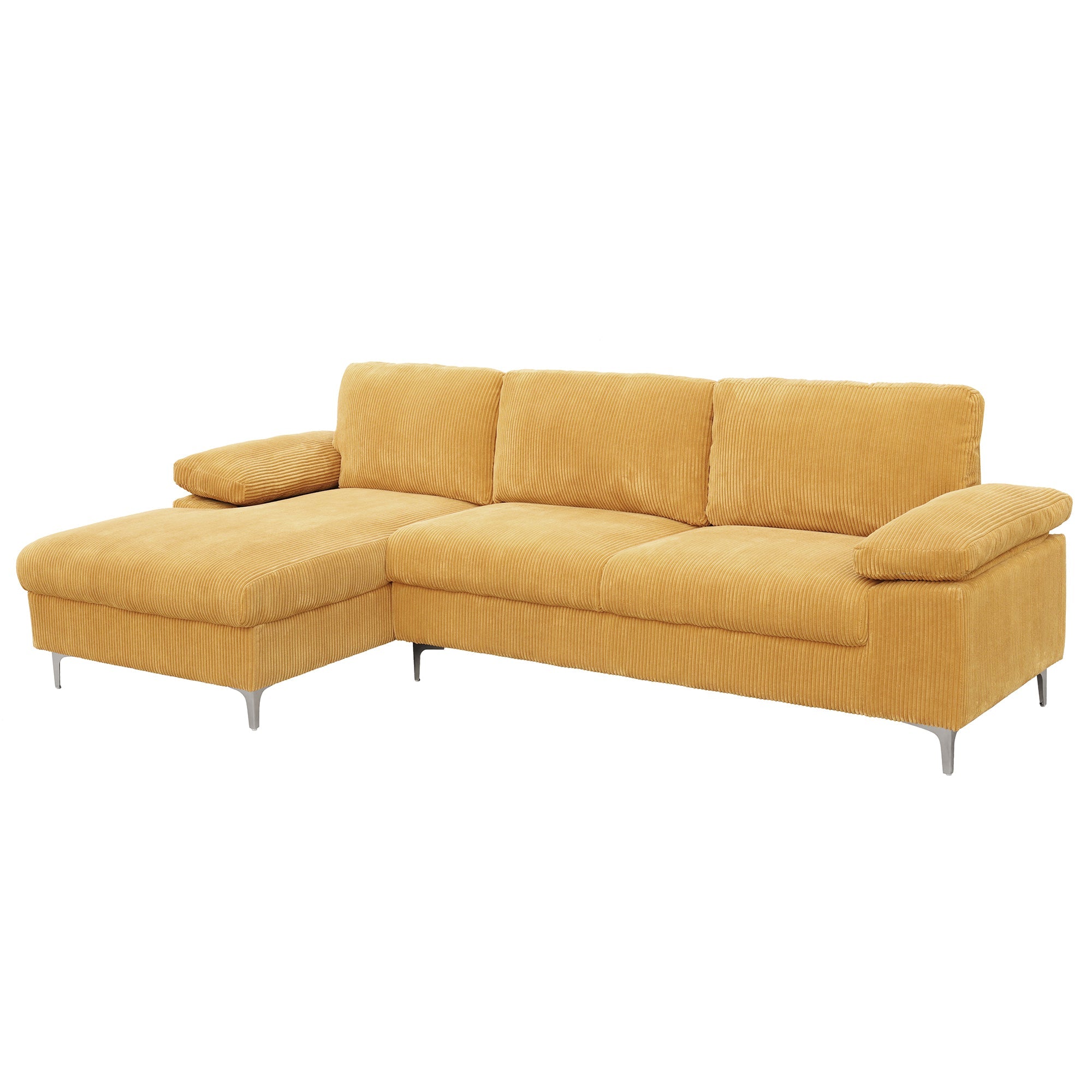 Corduroy Left Corner Sectional Sofa