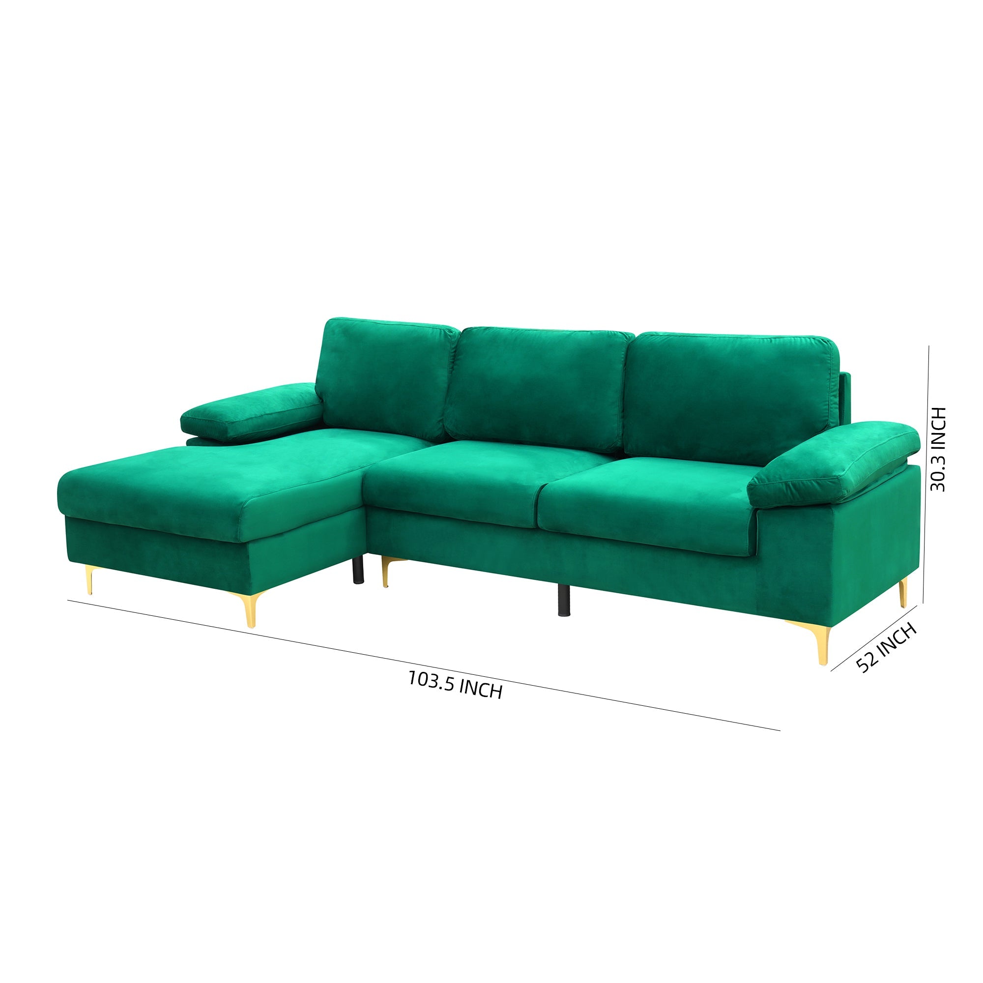 Corduroy Left Corner Sectional Sofa