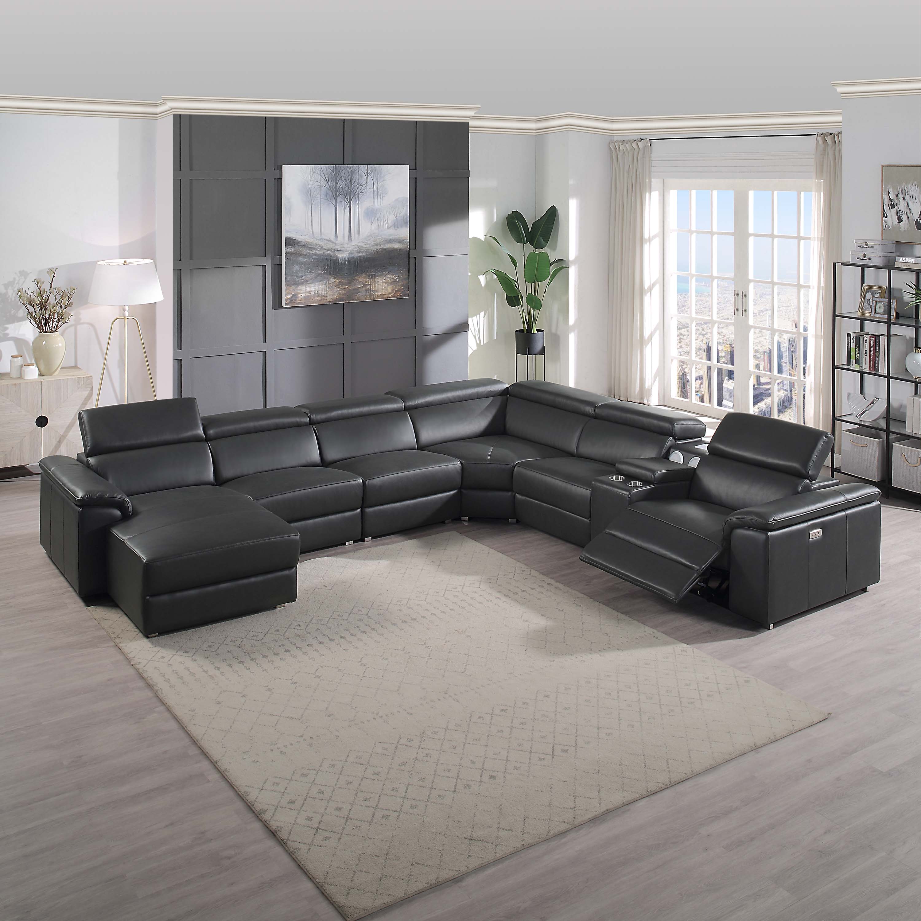 Right/left Reclining Corner Sectional With Bluetooth Speakers & Usb Interface