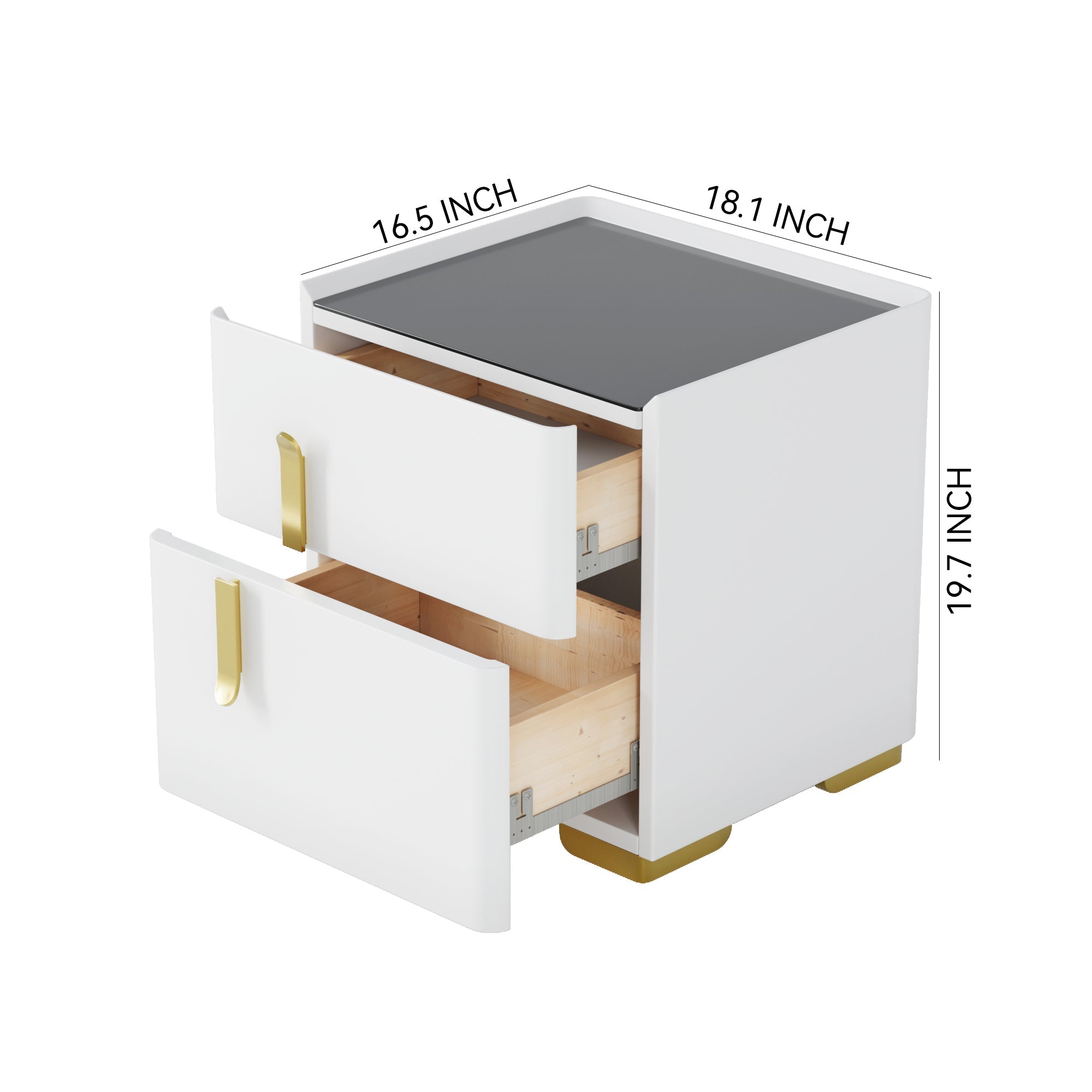 Ivory/Orange Lacquer MDF Night Stand