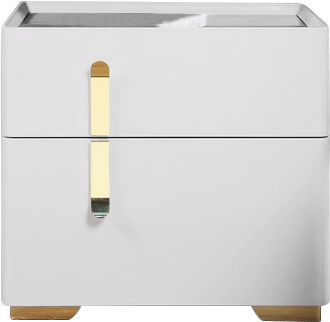 Ivory/Orange Lacquer MDF Night Stand