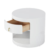 Ivory Lacquer Plywood Night Stand