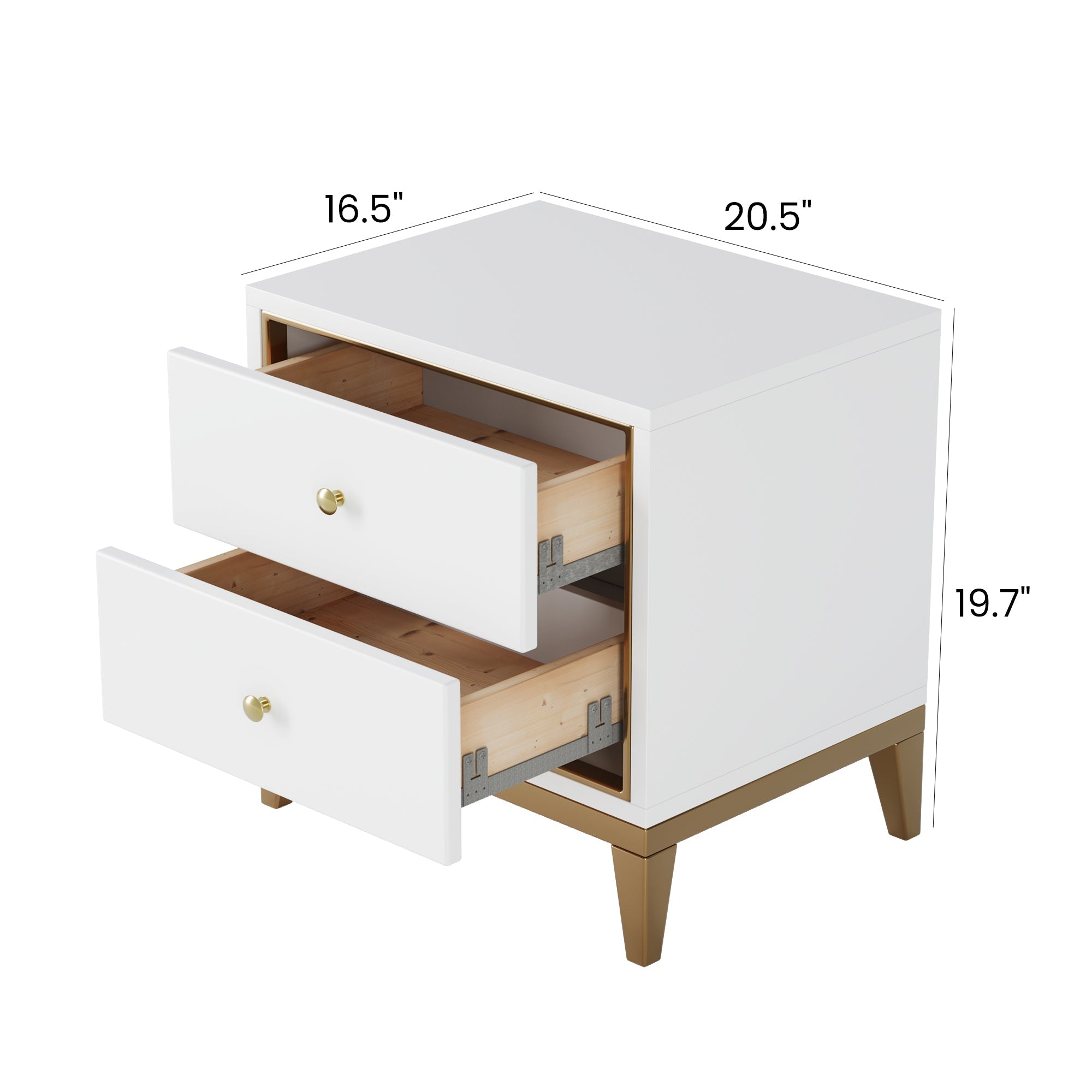Elegant Ivory Lacquer Night Stand