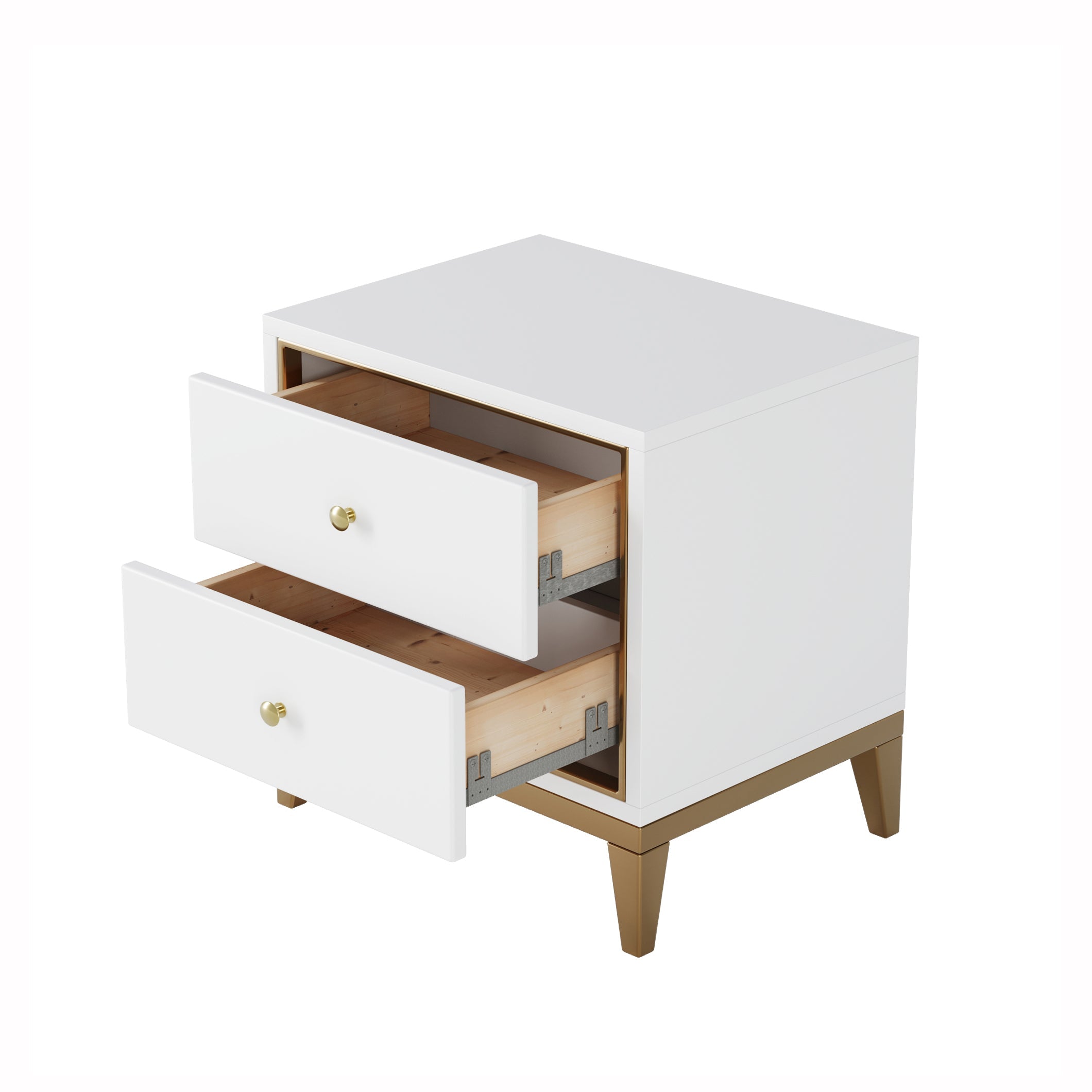 Elegant Ivory Lacquer Night Stand