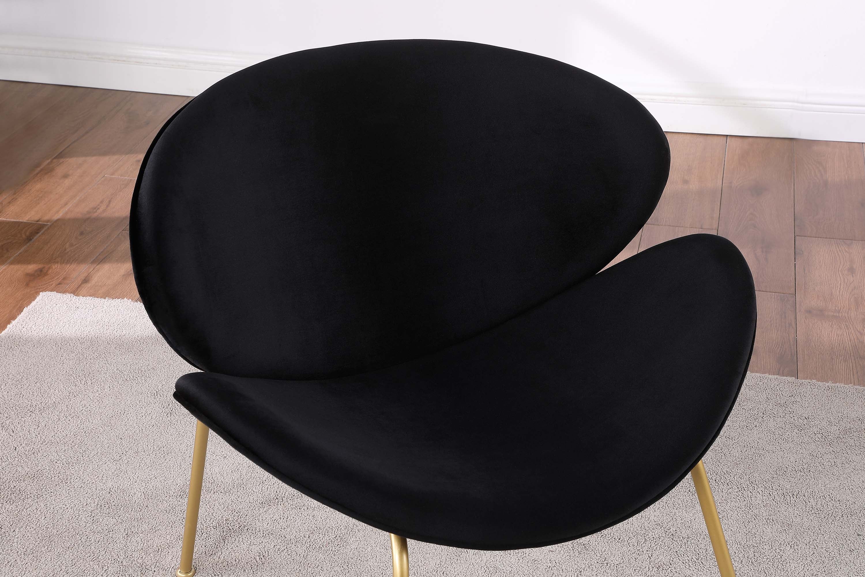 Set of 2 Velvet Barrel Chairs with Gold Metal Legs