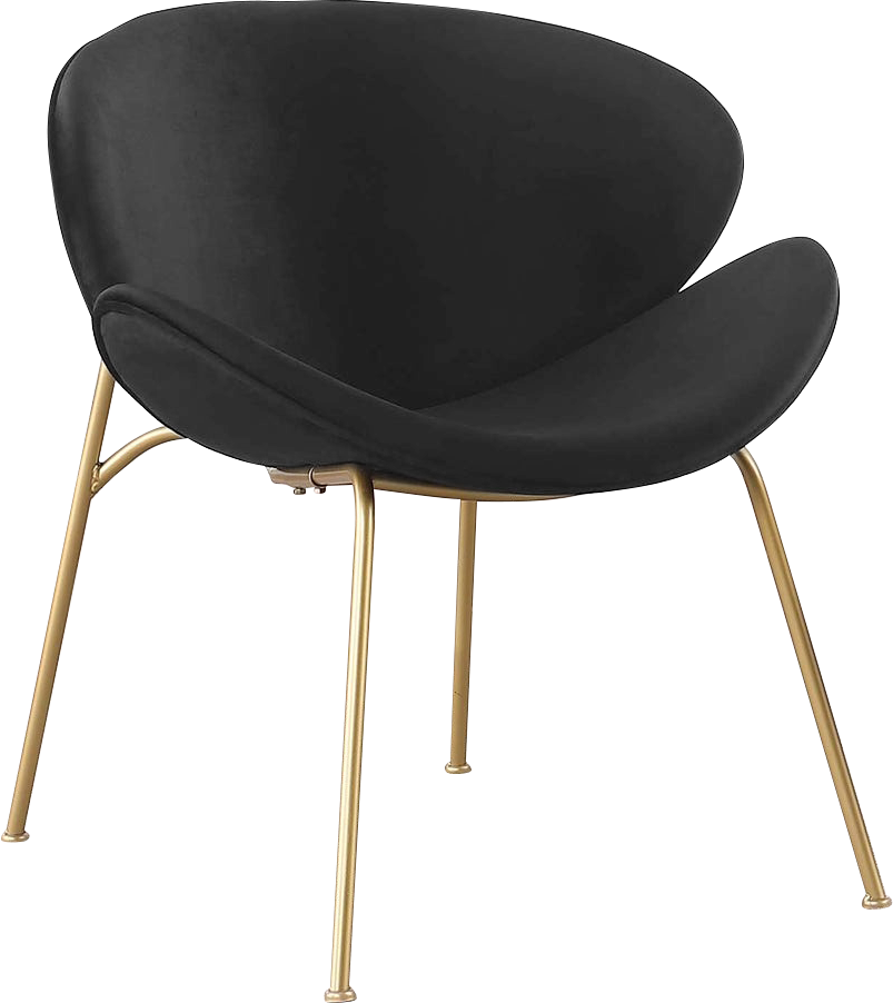 Set of 2 Velvet Barrel Chairs with Gold Metal Legs