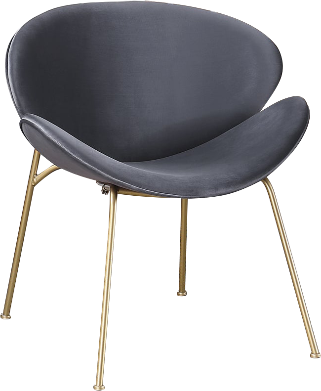 Set of 2 Velvet Barrel Chairs with Gold Metal Legs