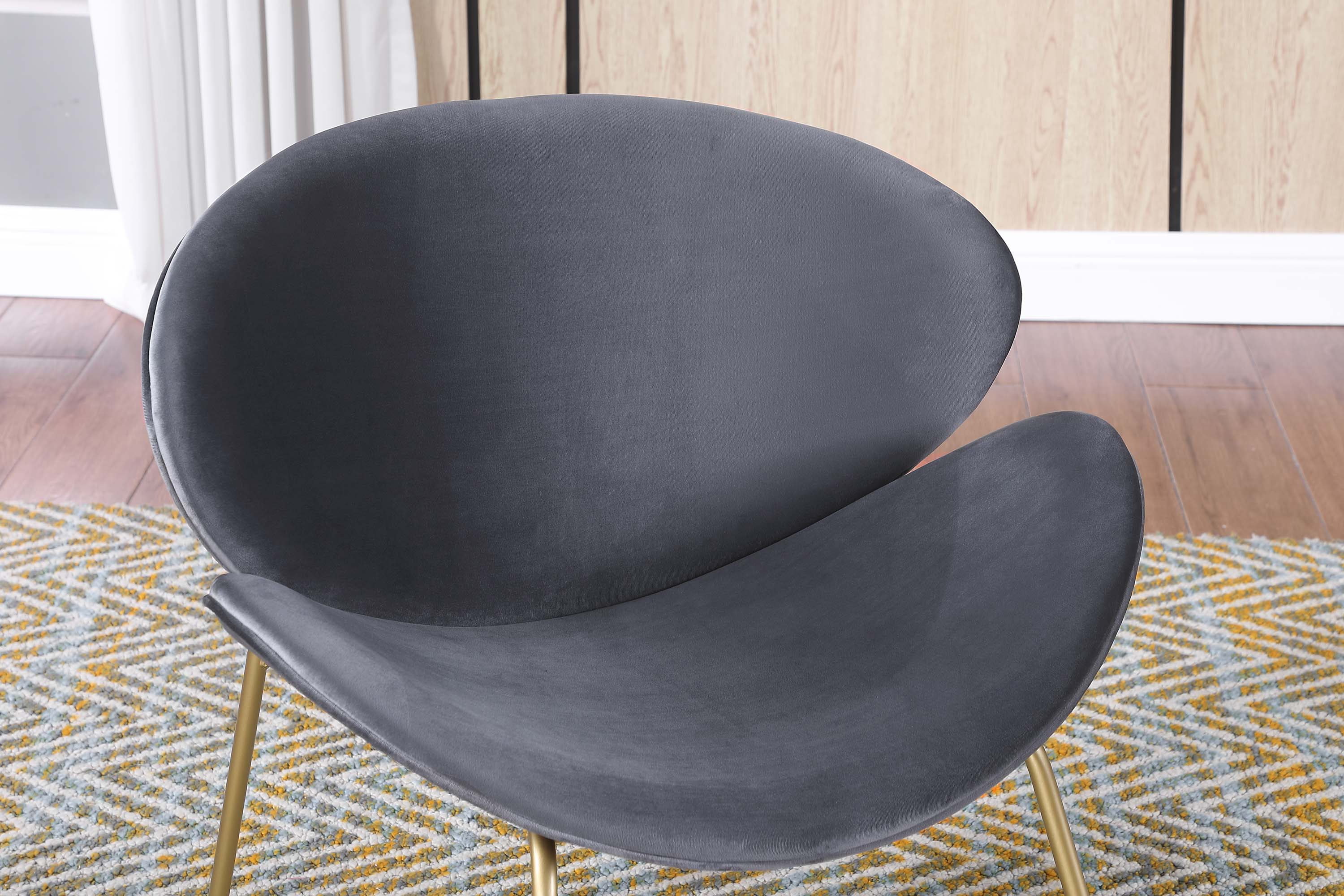 Set of 2 Velvet Barrel Chairs with Gold Metal Legs